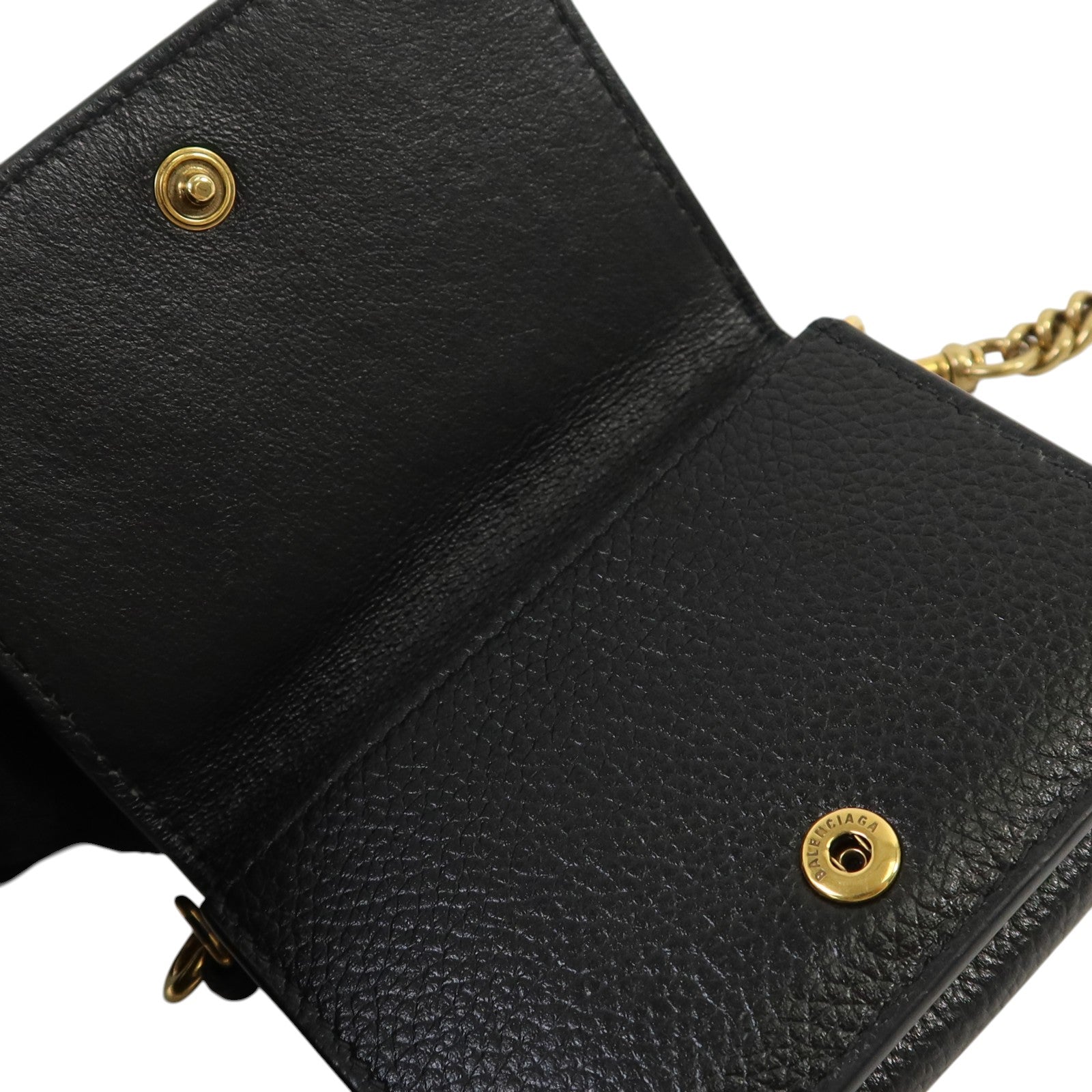 BALENCIAGA 牛皮皮革Mini Wallet on Chain金扣鏈帶肩背袋