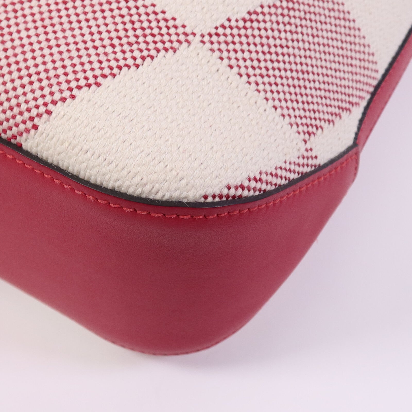 HERMES Toile H帆布Biais 27手挽肩背兩用袋Framboise