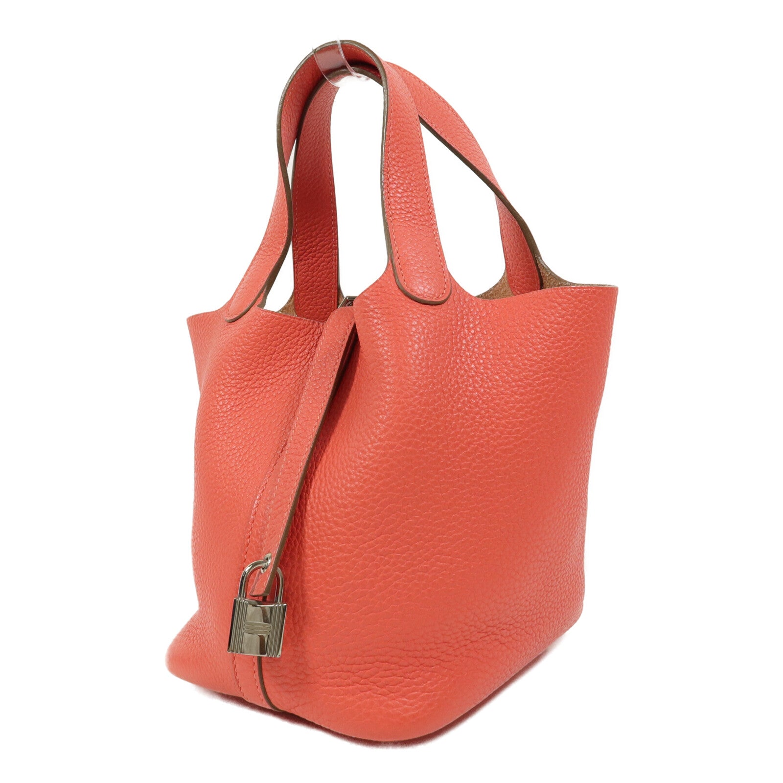 HERMES Taurillion Clemence皮革Picotin PM手挽袋Rose Texas