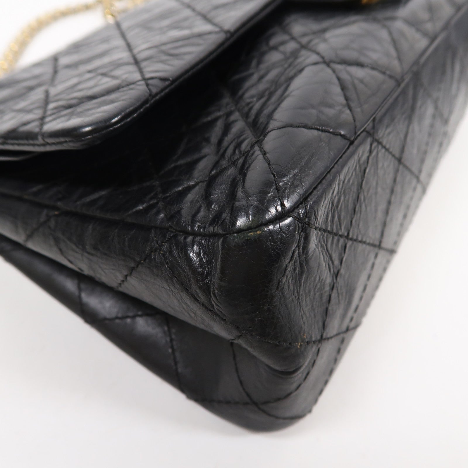 CHANEL 牛皮皮革2.55金扣鏈帶肩背袋