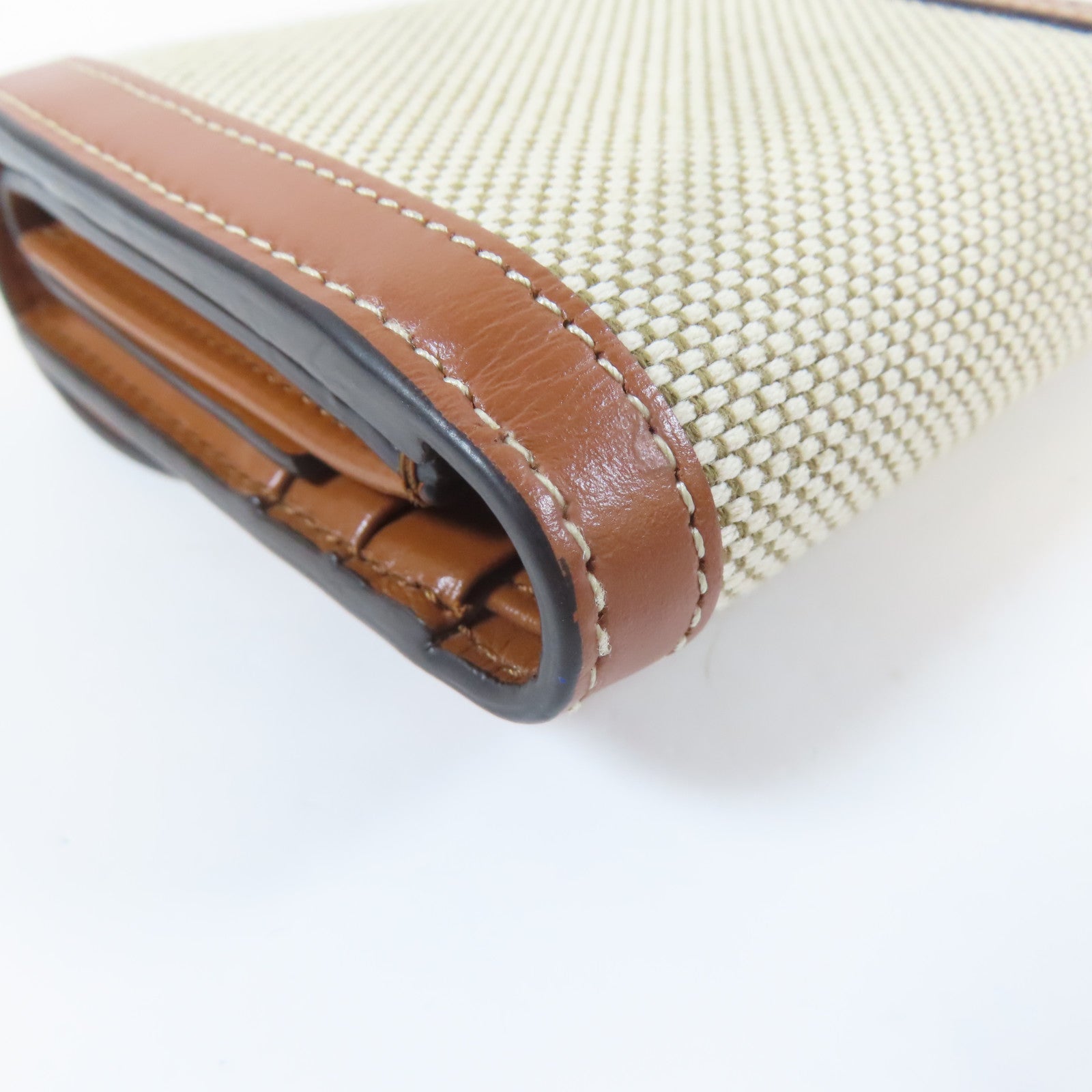 CELINE 帆布Triomphe Wallet金扣錢包啡色
