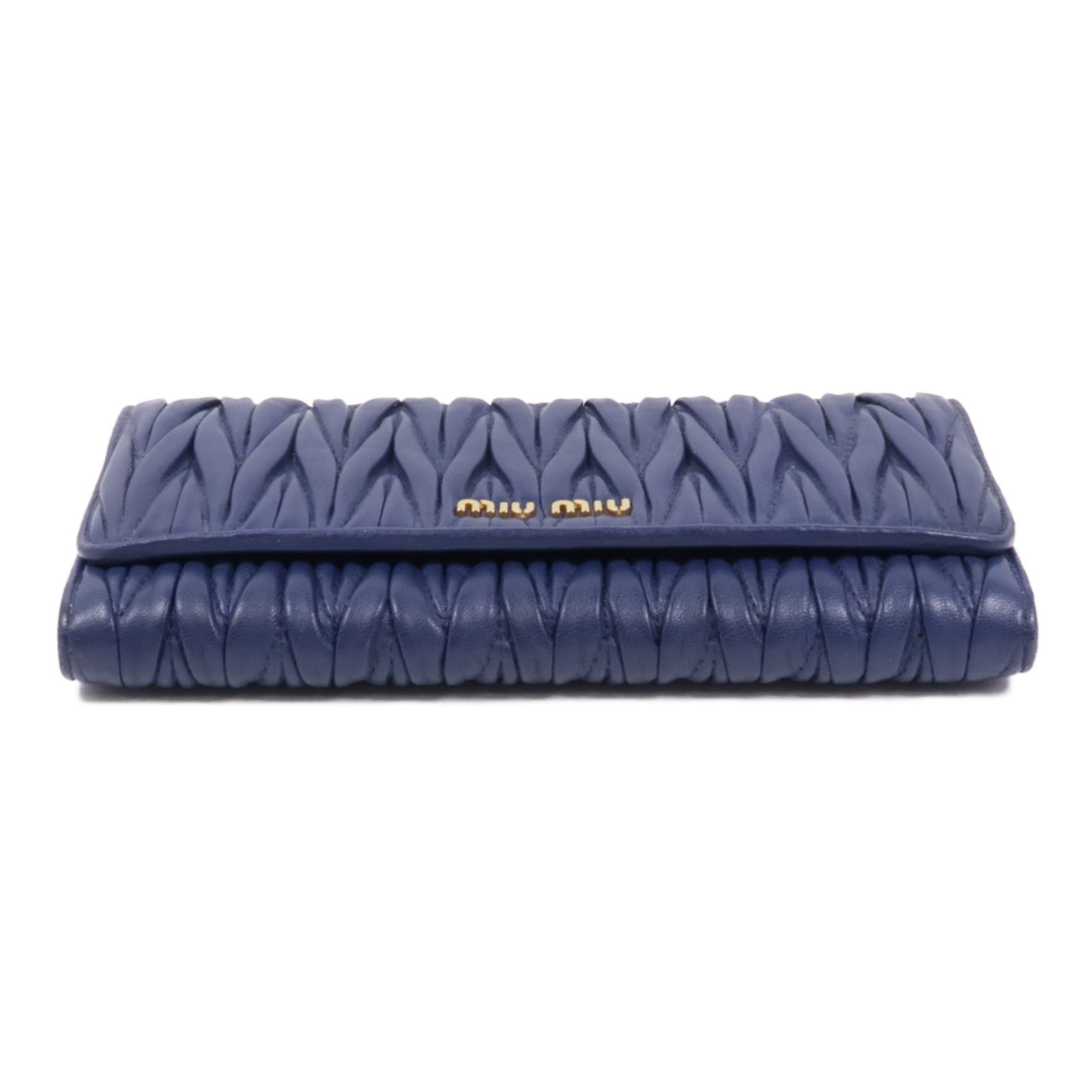 Miu Miu 【激減優惠】牛皮皮革Matelasse Long Wallet金扣長錢包