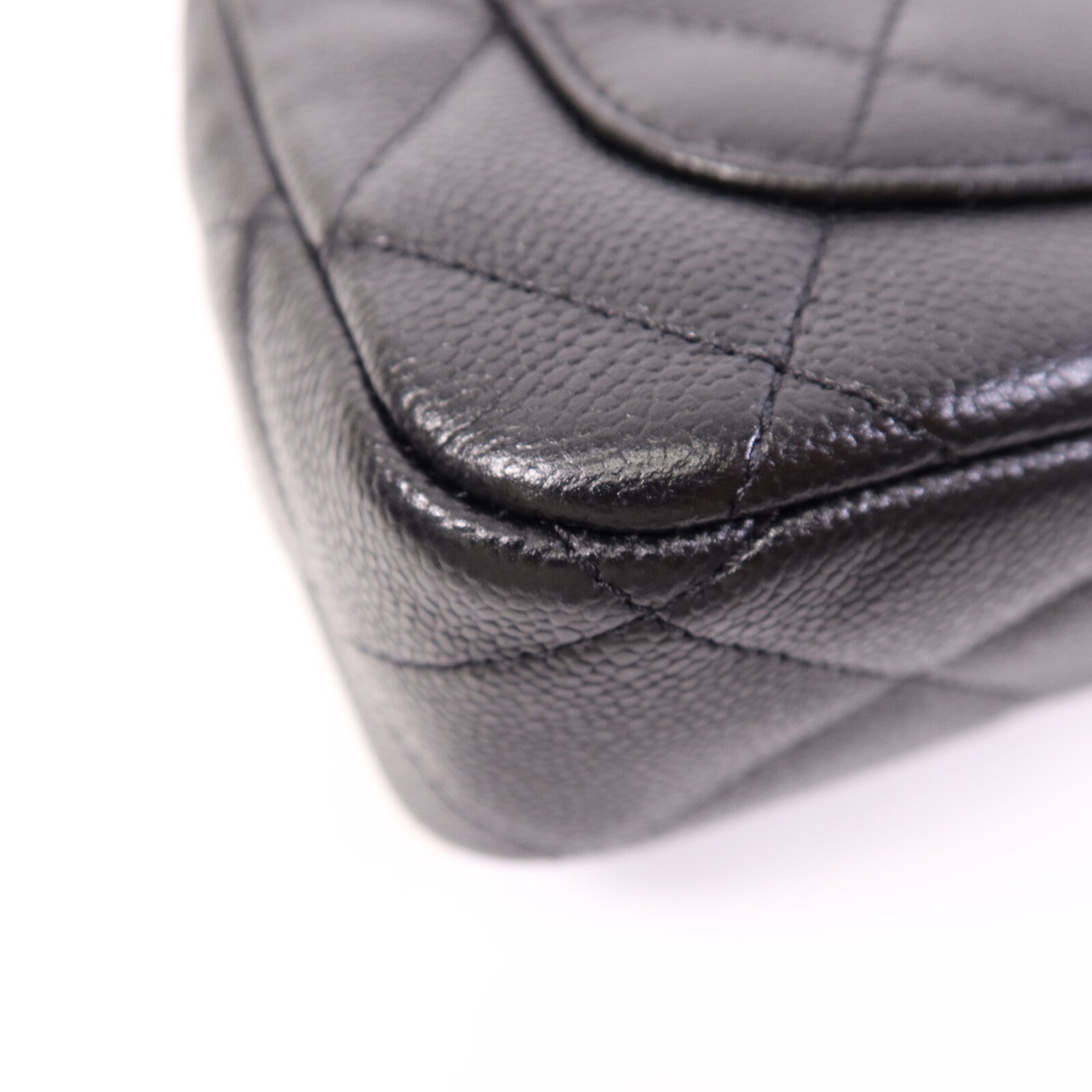 CHANEL 牛皮皮革Mini Flap金扣鏈帶肩背袋