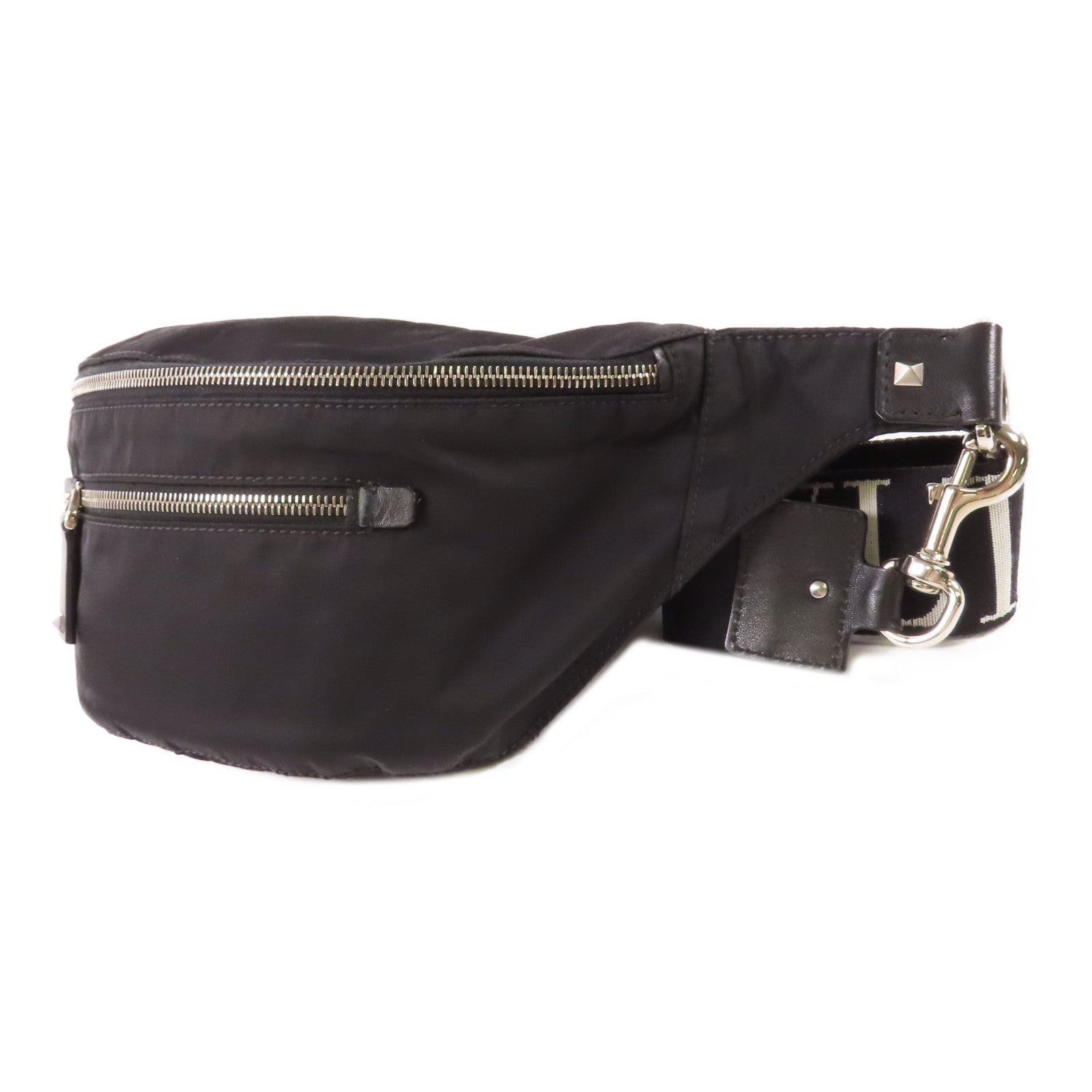 Valentino 尼龍Waist Bag銀扣腰包