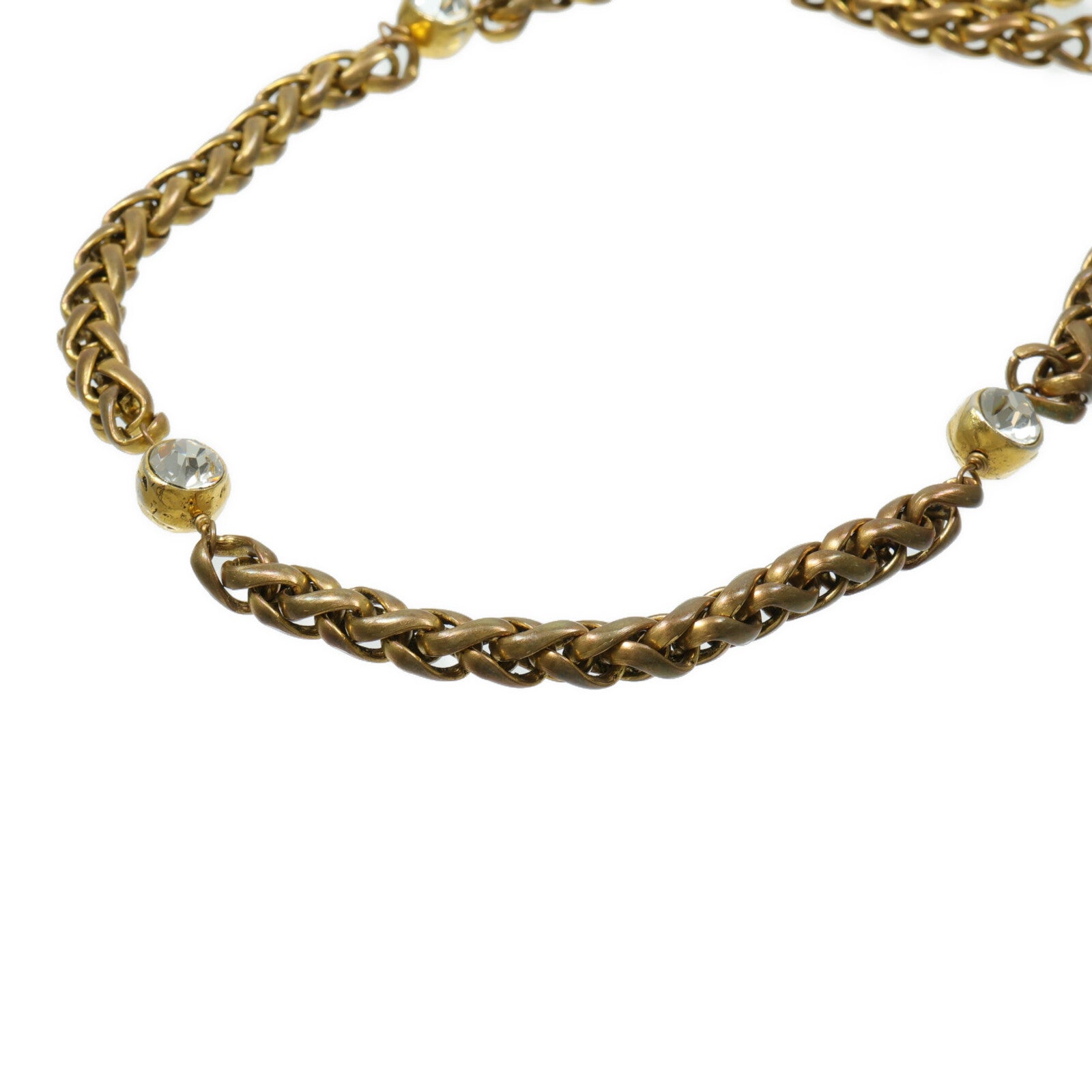 CHANEL 鍍金Vintage Crystal Necklace水晶項鏈