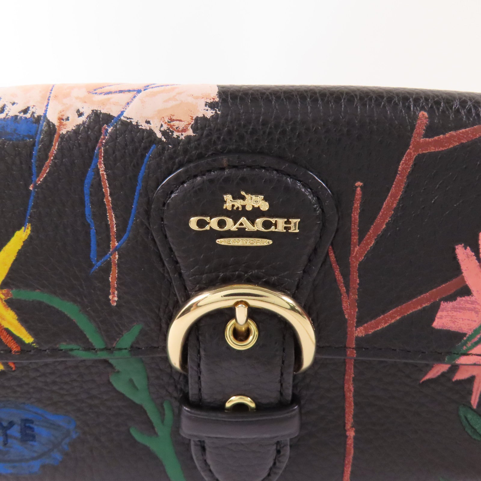 COACH 牛皮皮革Shoulder Bag金扣鏈帶肩背袋