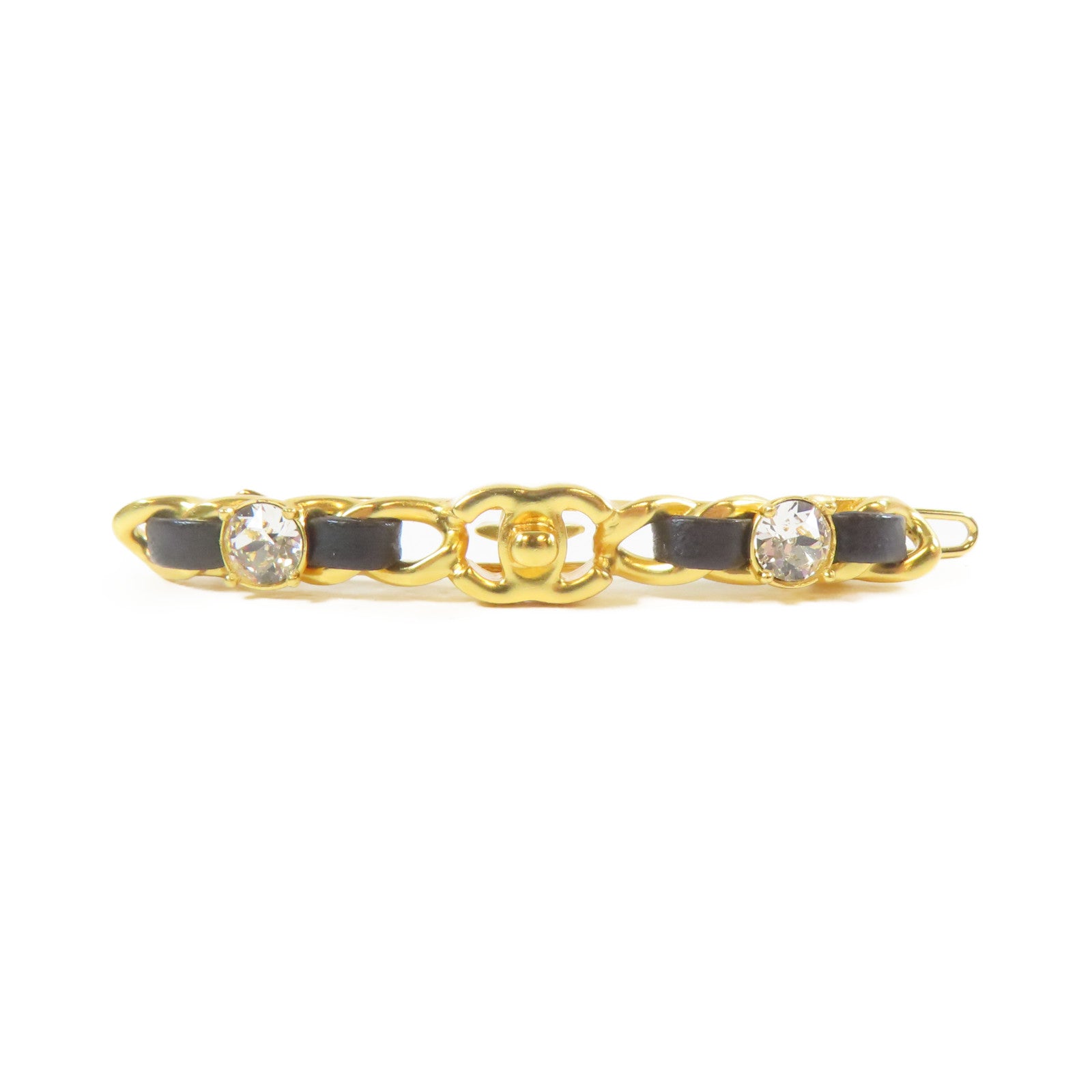 CHANEL 金屬Hair Clip髮夾金色/黑色