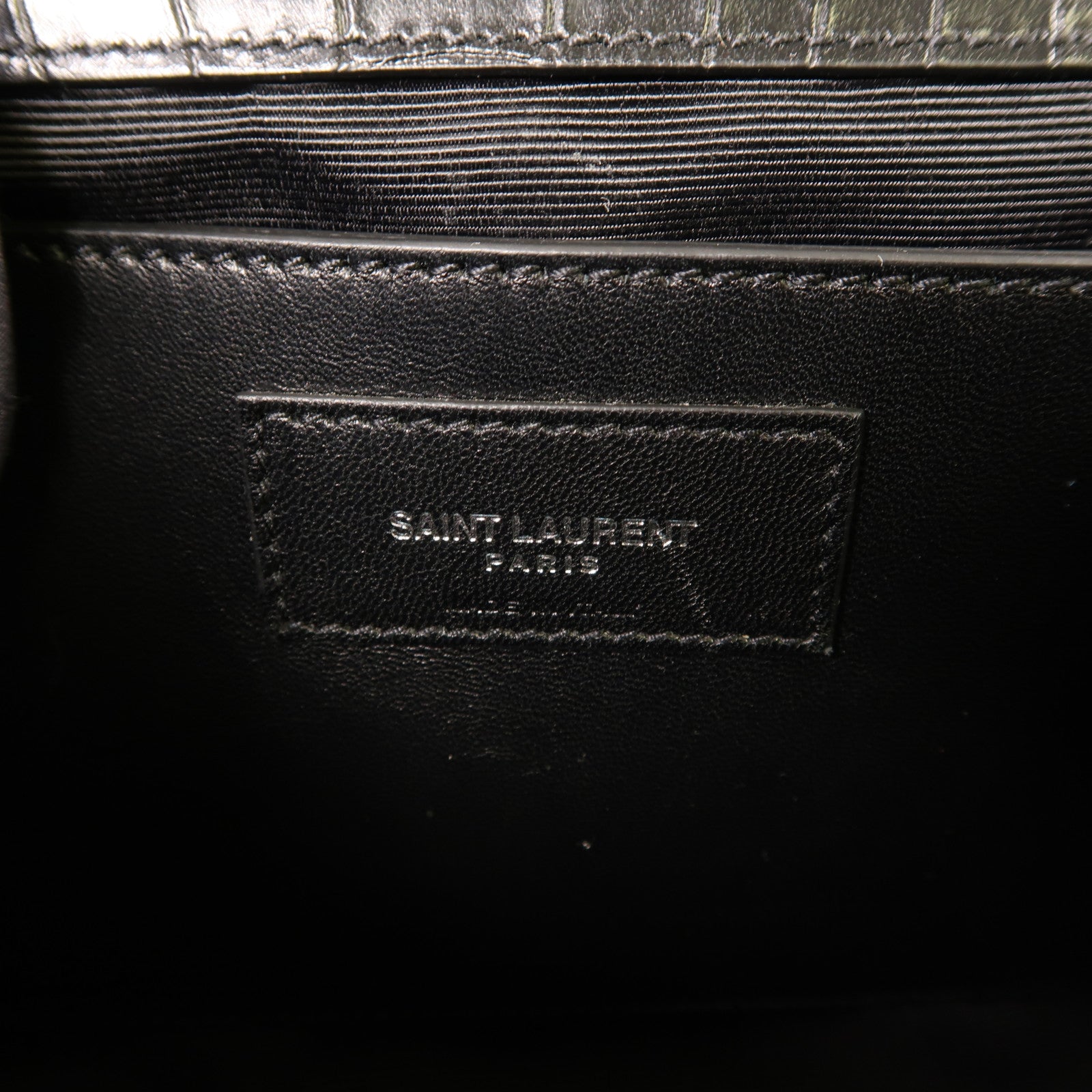 SAINT LAURENT 牛皮皮革Shoulder Bag銀扣鏈帶肩背袋