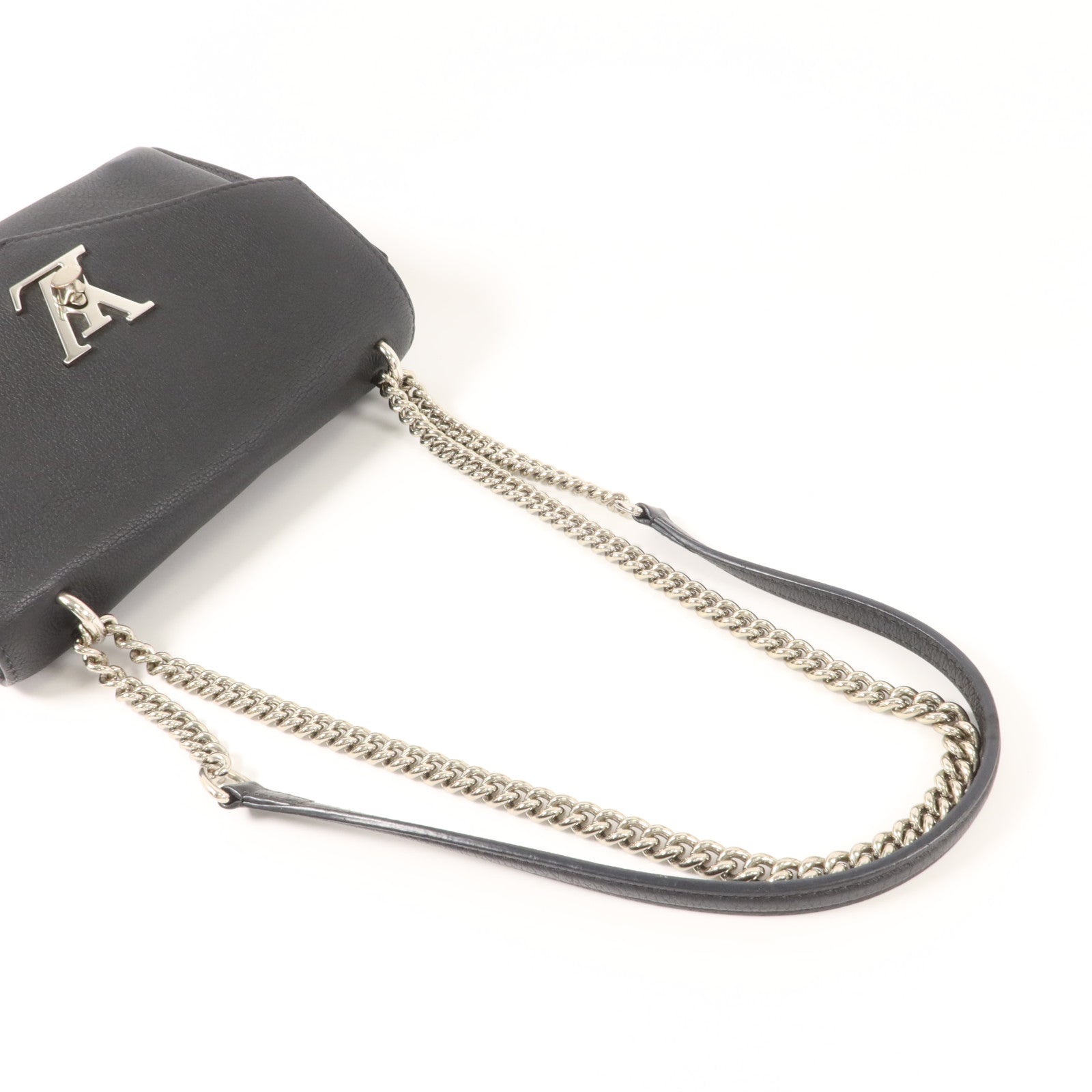 LOUIS VUITTON 牛皮皮革Mylockme銀扣鏈帶肩背袋