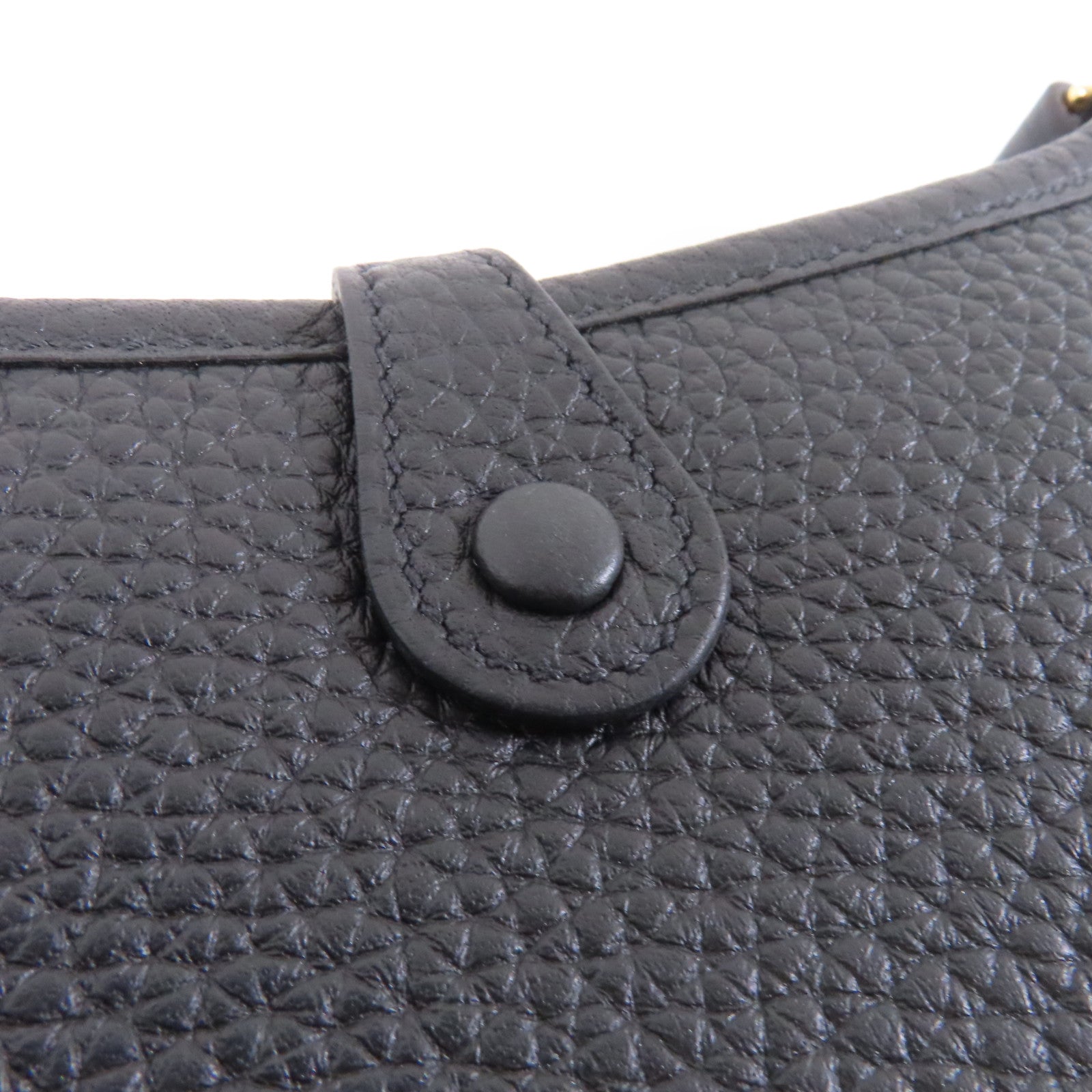 HERMES Clemence皮革Evelyne TPM金扣肩背袋Noir黑色