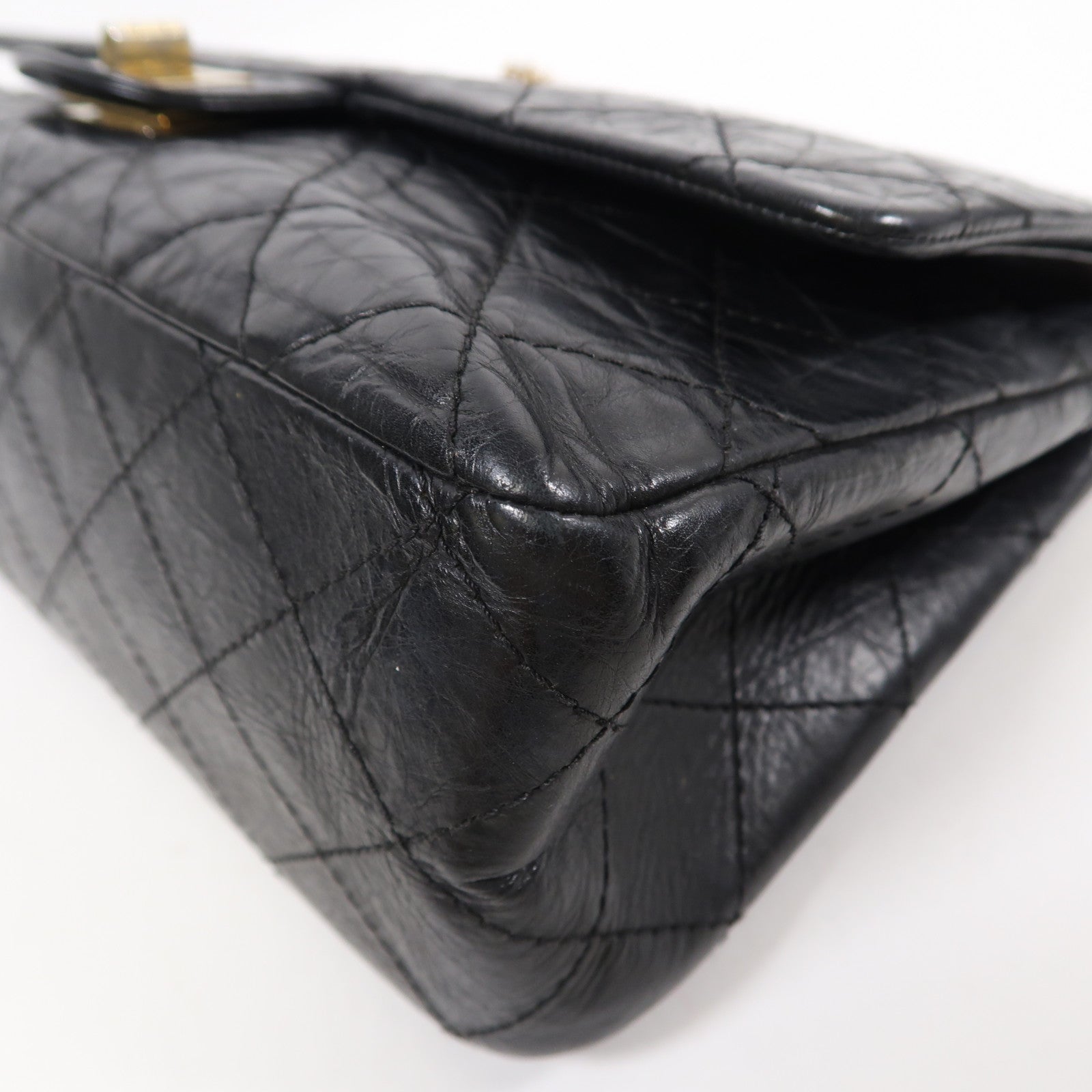 CHANEL 牛皮皮革2.55金扣鏈帶肩背袋