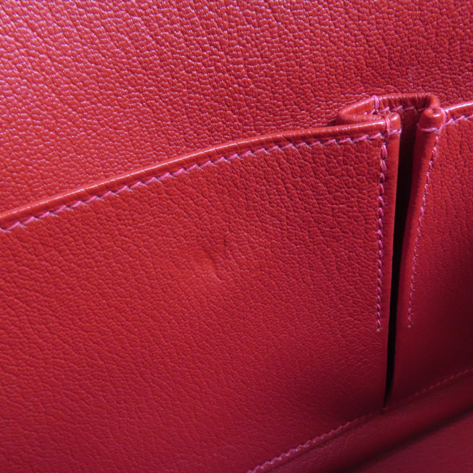 HERMES Clemence皮革Jypsiere 28肩背袋Rouge Casaque