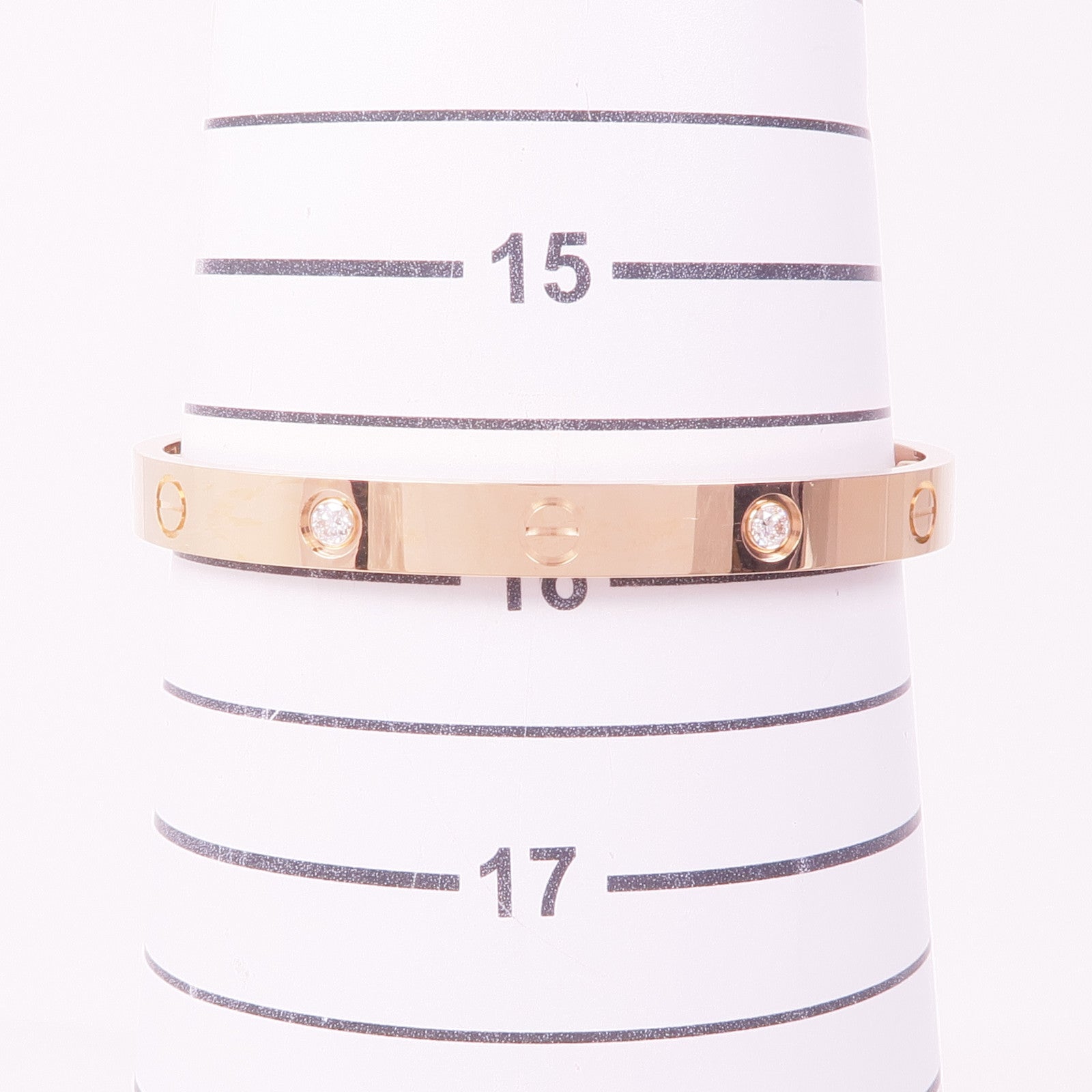 CARTIER 18K玫瑰金Love Bracelet 4P Diamond鑽石手鐲Cartier#17