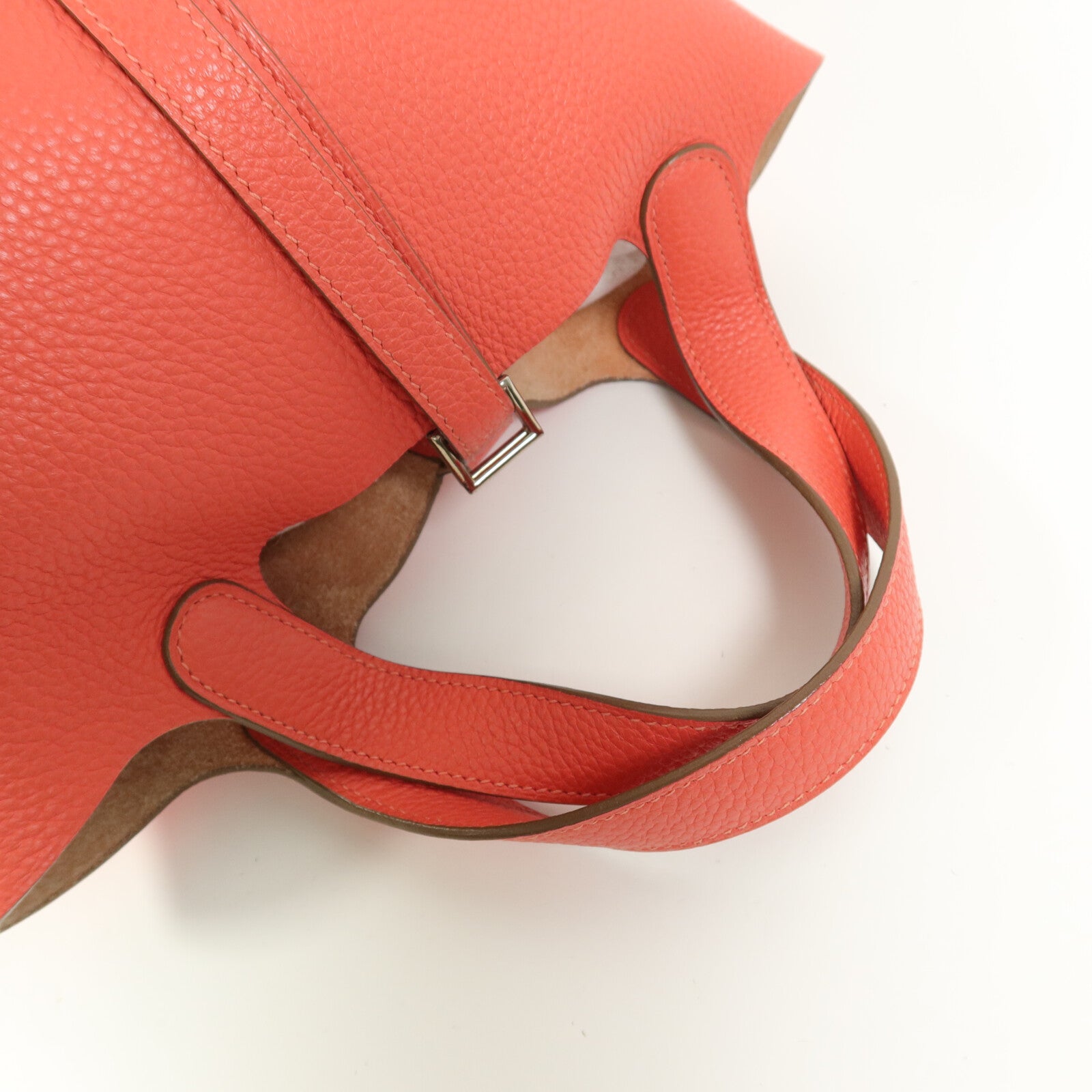 HERMES Taurillion Clemence皮革Picotin PM手挽袋Rose Texas