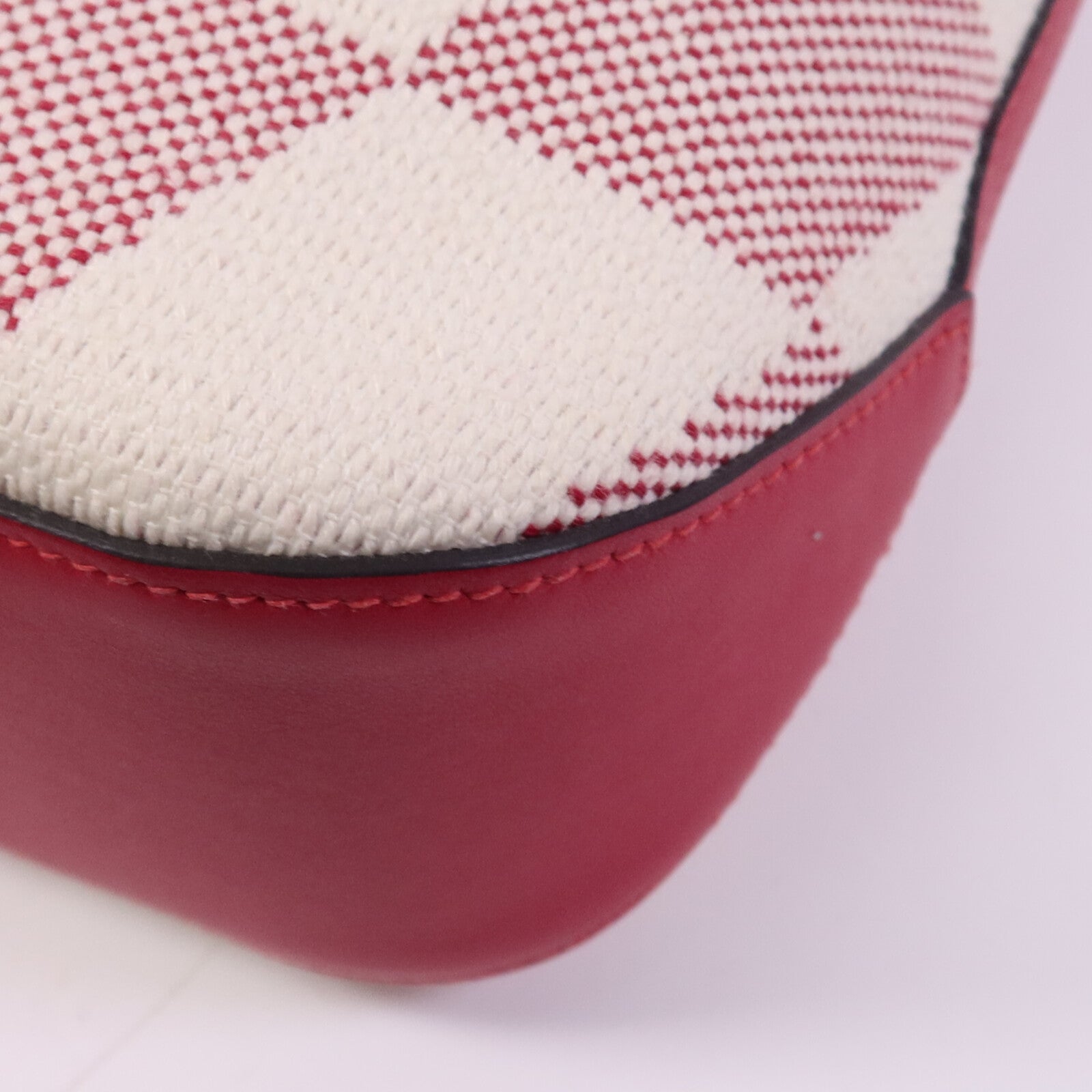 HERMES Toile H帆布Biais 27手挽肩背兩用袋Framboise