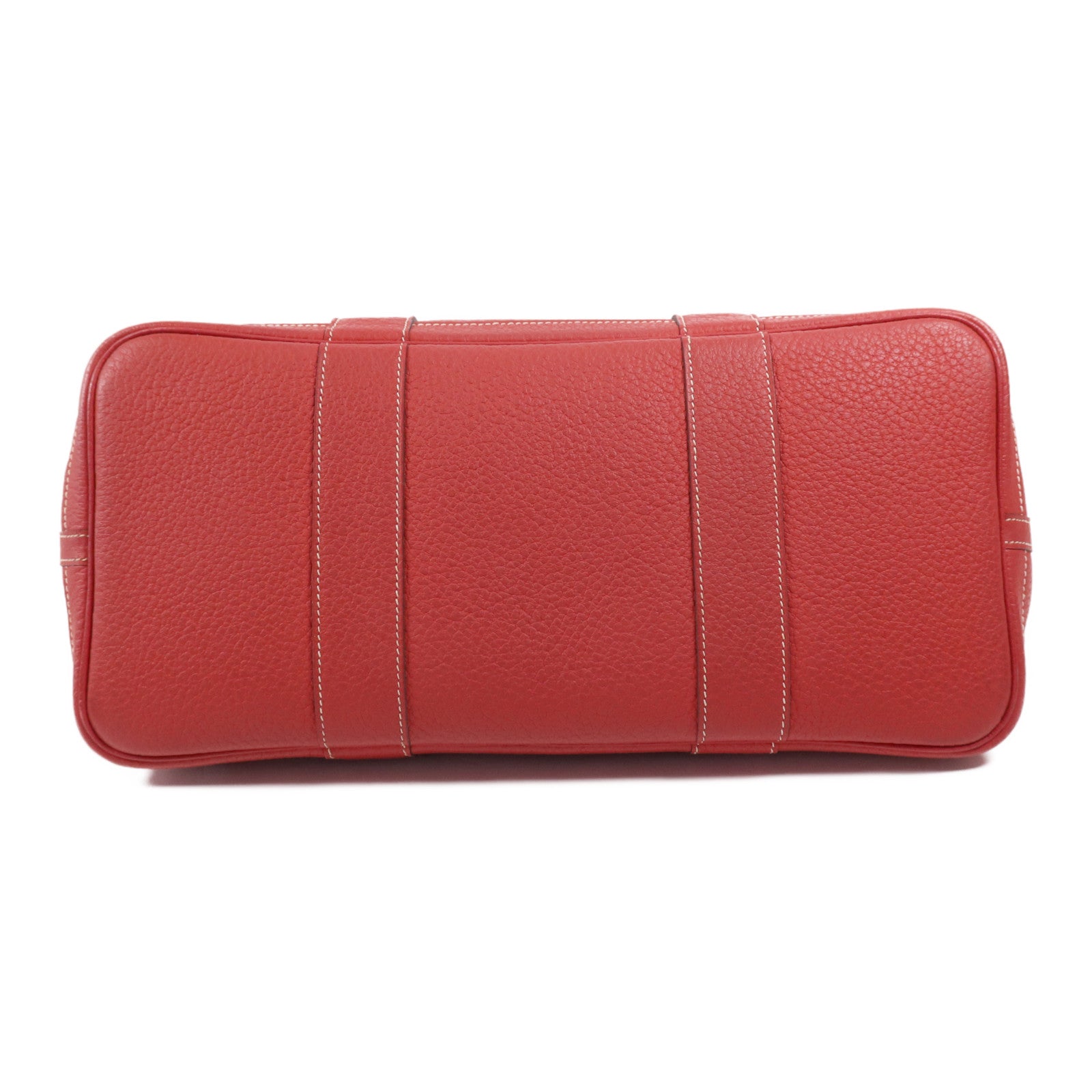HERMES 【激減優惠】Negonda皮革Garden Party PM銀扣手挽袋Rouge Casaque