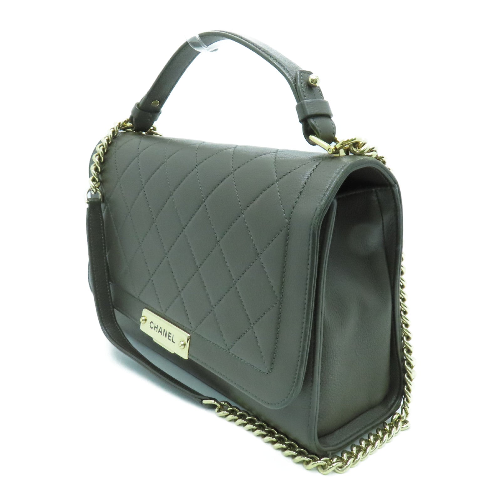 CHANEL 【激減優惠】牛皮皮革2way Shoulder Bag金扣手挽肩背兩用袋
