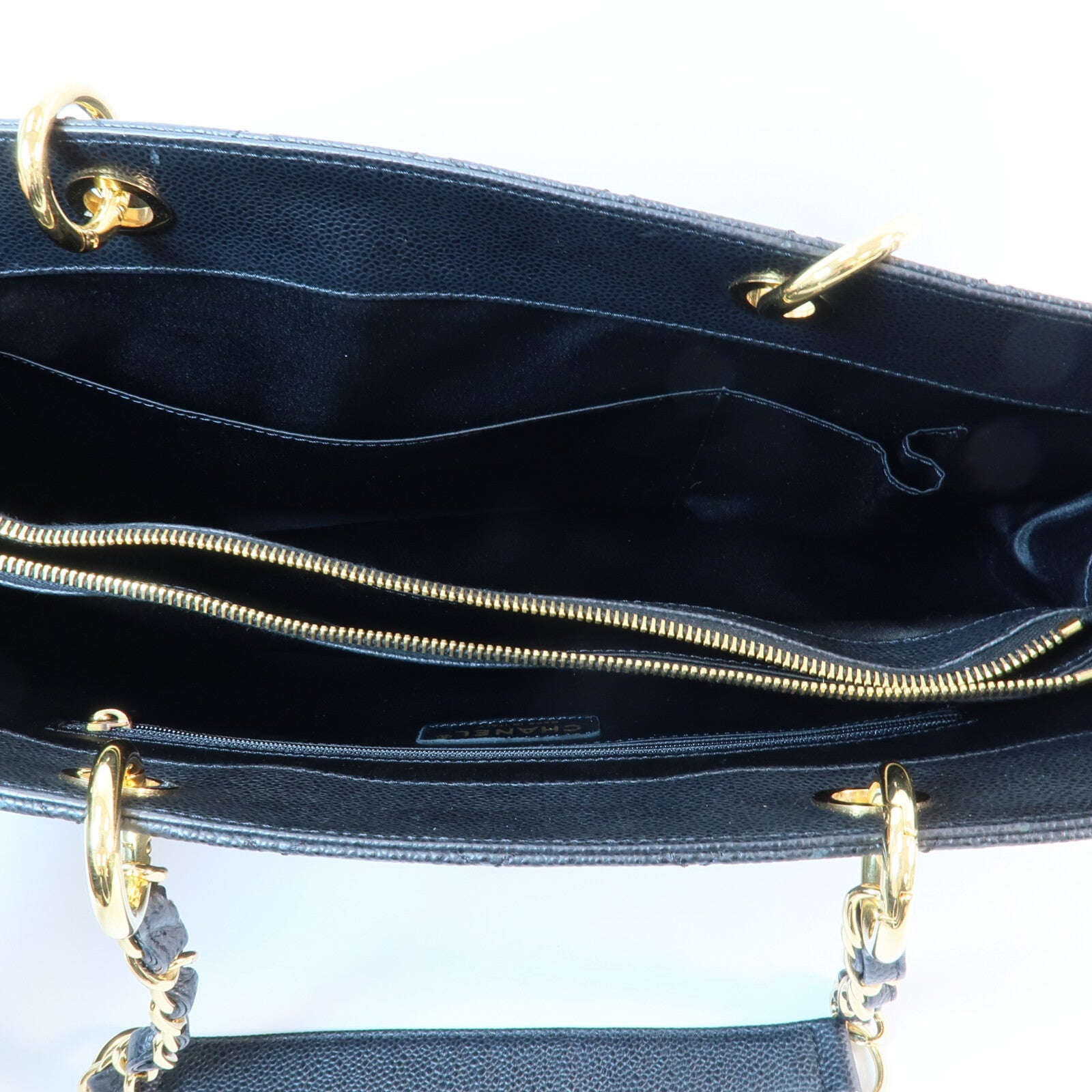 CHANEL 牛皮皮革GST Grand Shopping Tote Bag鏈帶手挽袋