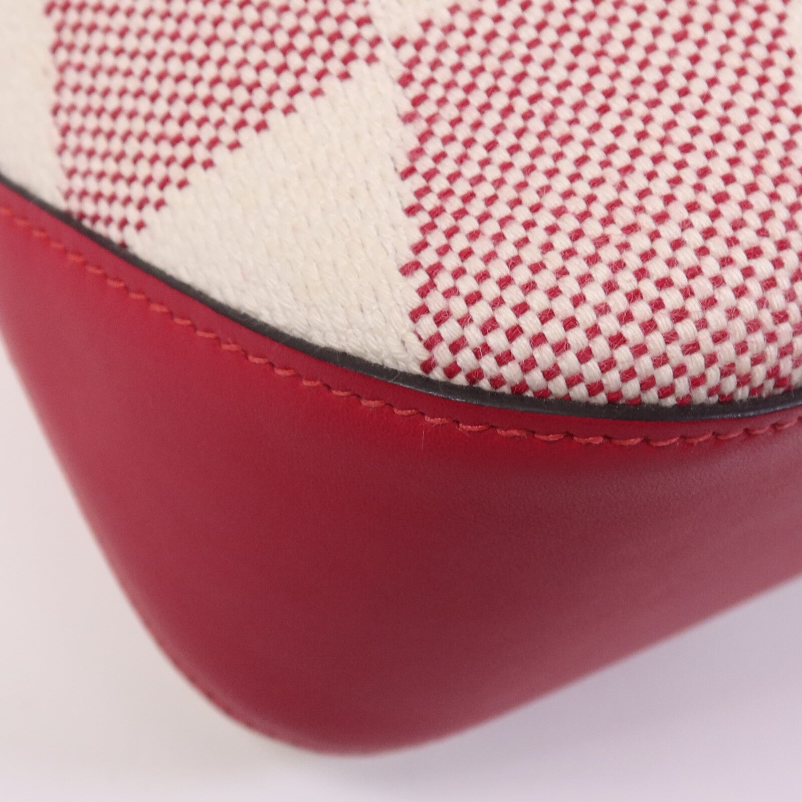 HERMES Toile H帆布Biais 27手挽肩背兩用袋Framboise