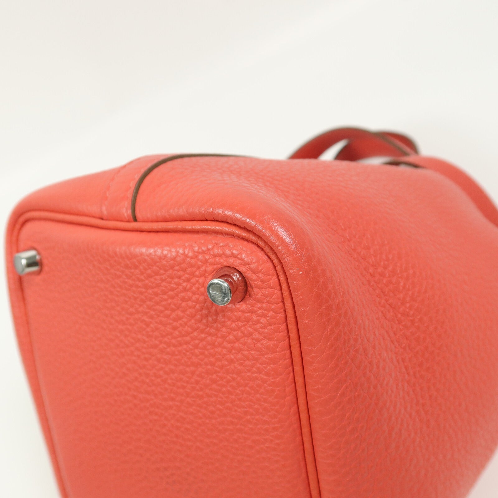 HERMES Taurillion Clemence皮革Picotin PM手挽袋Rose Texas