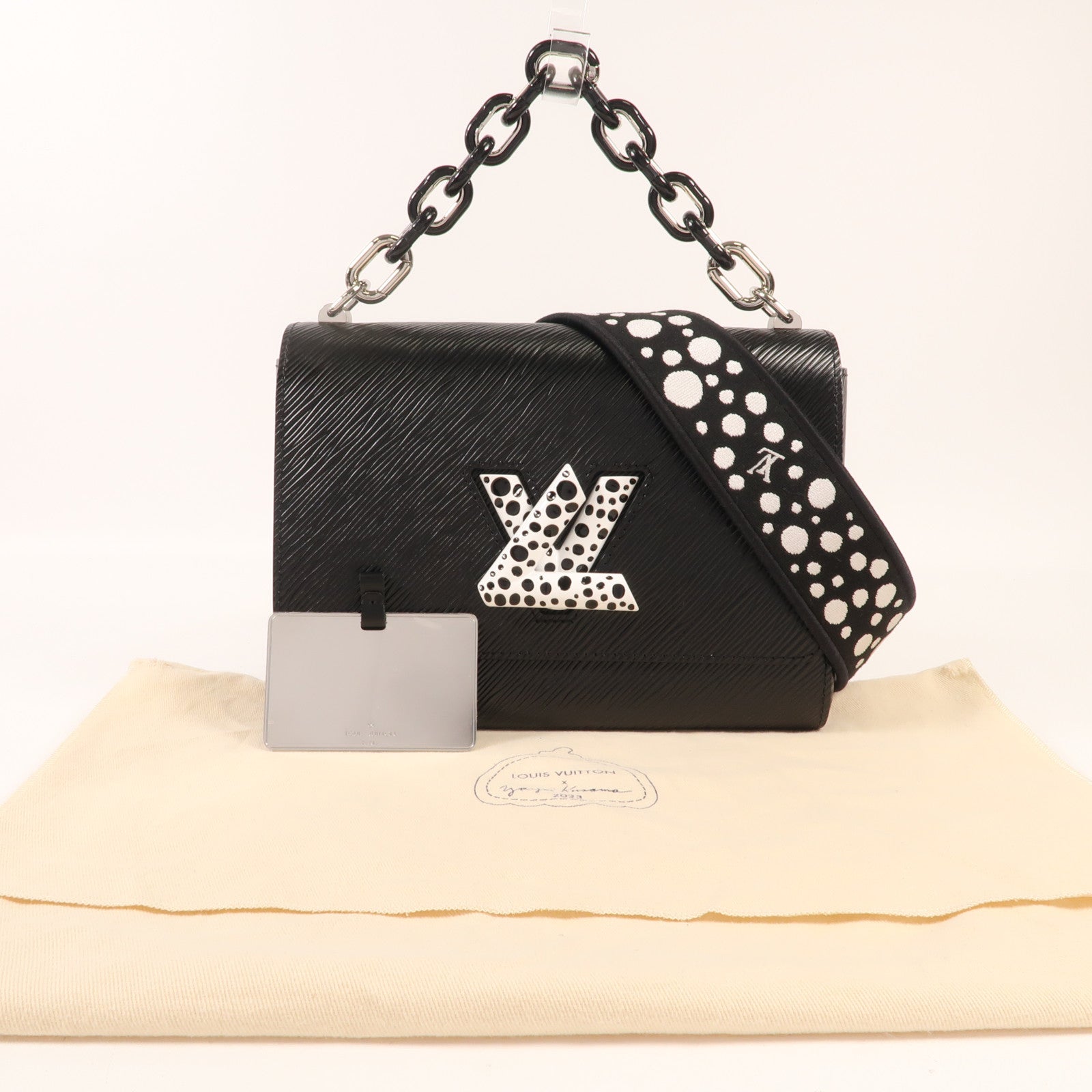 LOUIS VUITTON Epi LV x YK Twist MM銀扣手挽肩背兩用袋