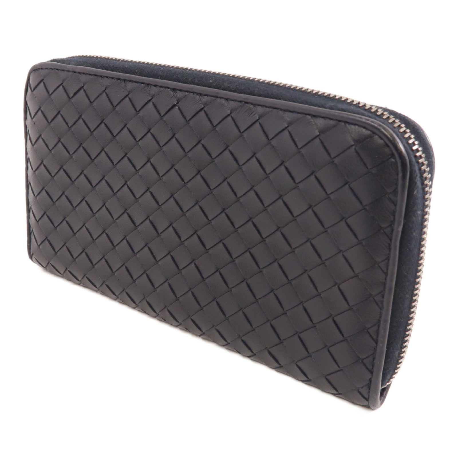 BOTTEGA VENETA 織紋皮革Zipped Long Wallet長錢包黑色