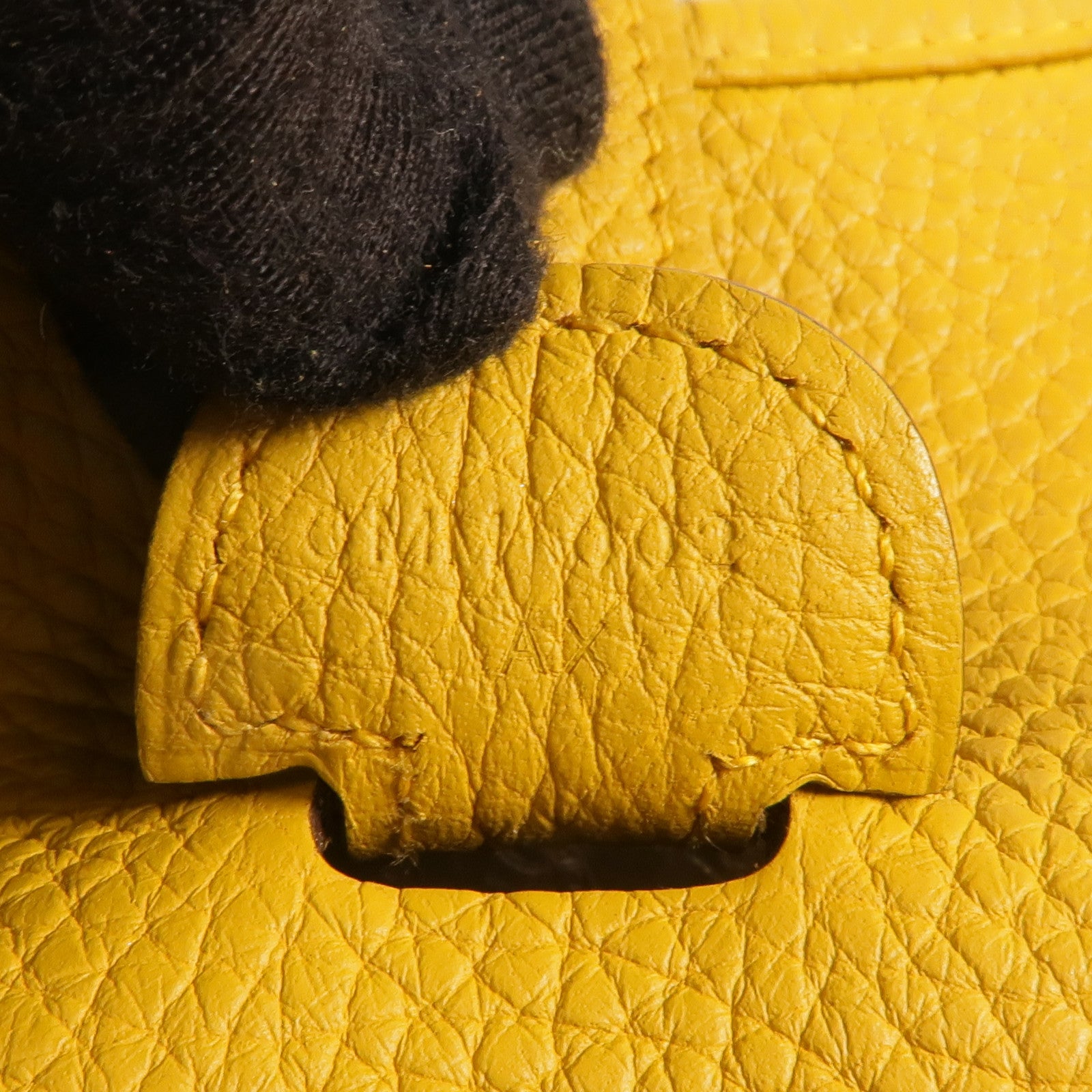 HERMES Clemence皮革Evelyne PM銀扣肩背袋Jaune Ambre