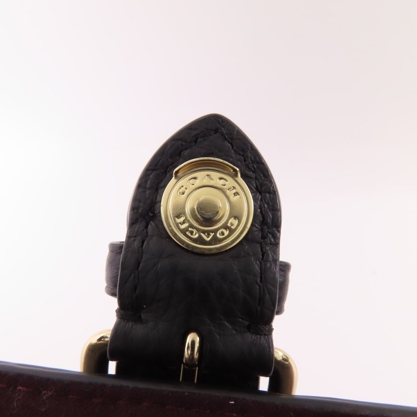 COACH 牛皮皮革Shoulder Bag金扣鏈帶肩背袋