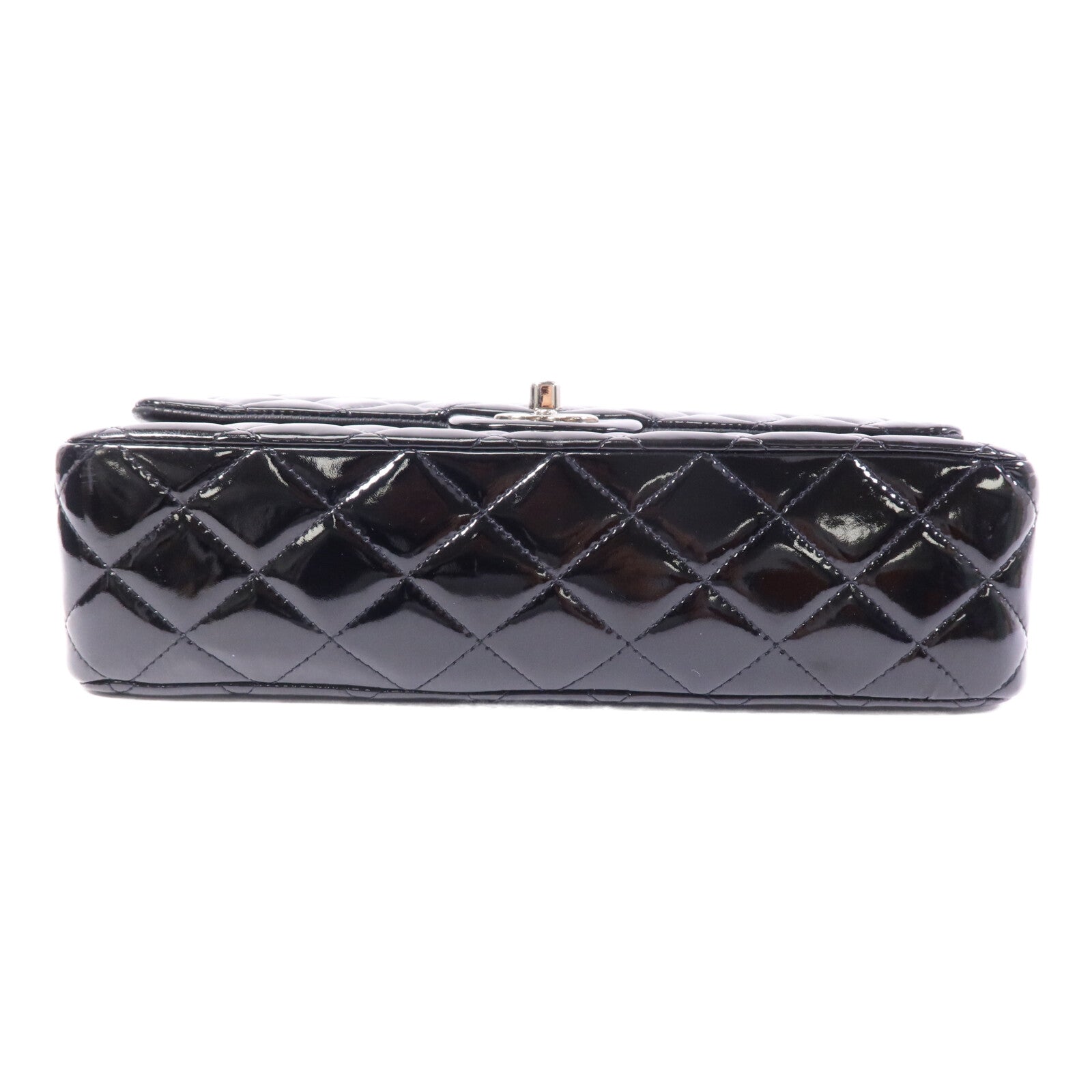 CHANEL 漆皮皮革Classic 25銀扣鏈帶肩背袋