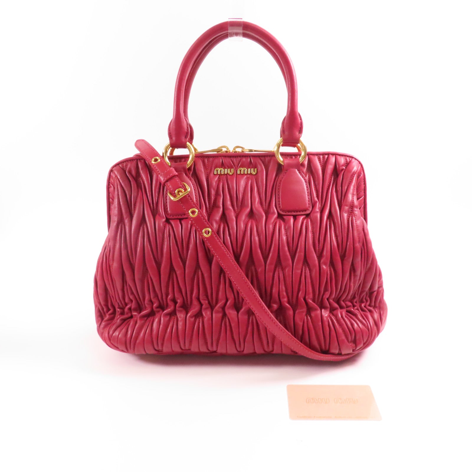 Miu Miu 皮革2 Way Shoulder金扣手挽肩背兩用袋