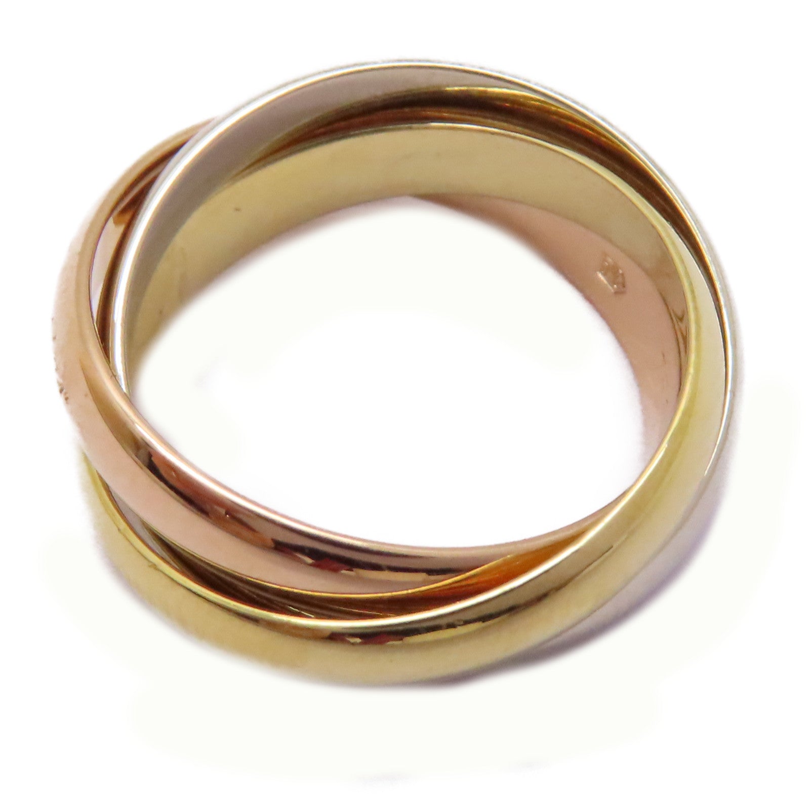 CARTIER 【激減優惠】18K黃金/白金/玫瑰金Trinity Ring戒指US#5.25/Cartier#50