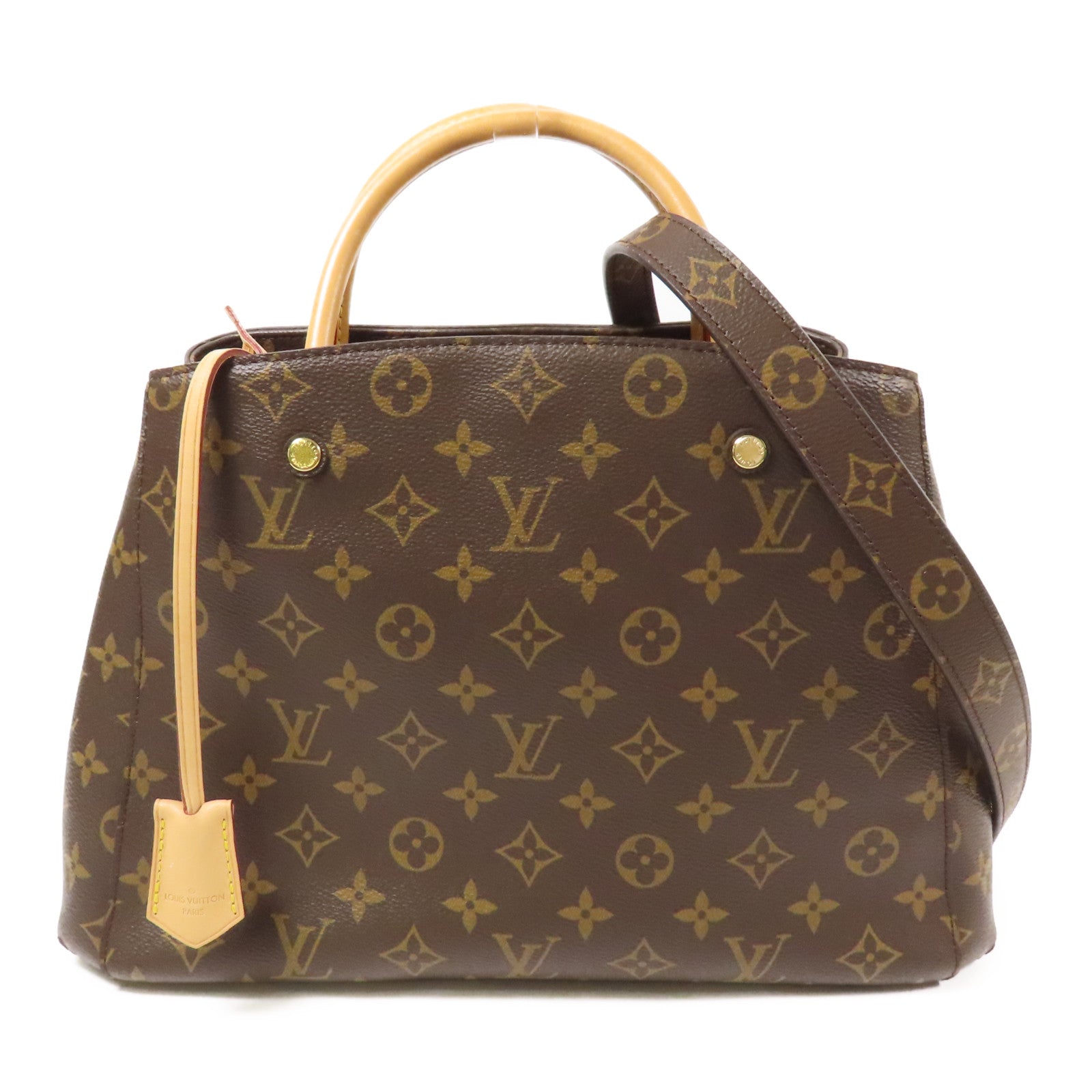 LOUIS VUITTON Monogram Montaigne MM金扣手挽肩背兩用袋