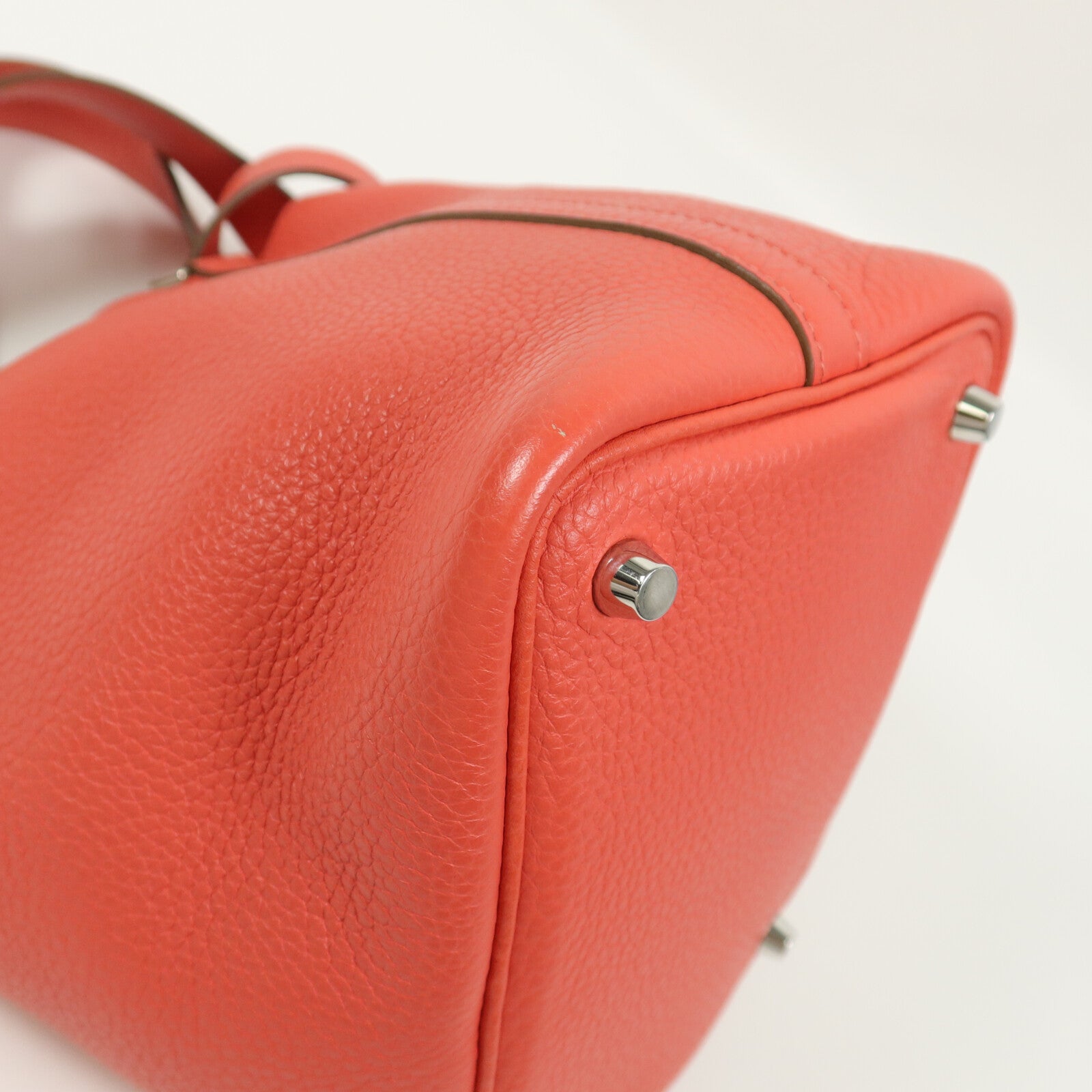 HERMES Taurillion Clemence皮革Picotin PM手挽袋Rose Texas