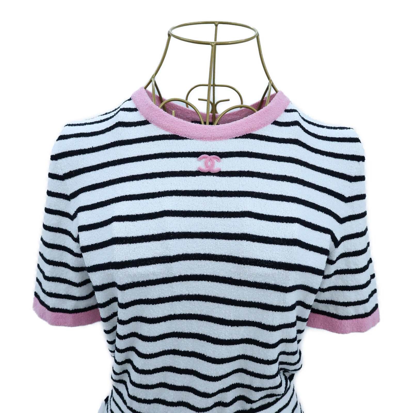 CHANEL Cotton/Polyamide Coco Mark P77 Short-Sleeve Dress連身裙