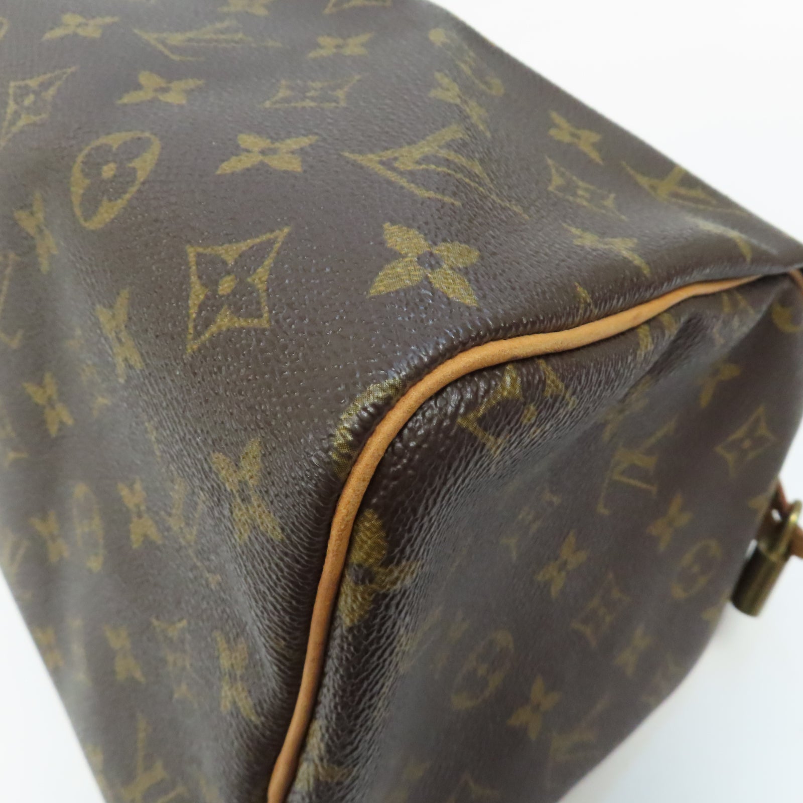 LOUIS VUITTON Monogram Speedy 30金扣手挽袋啡色