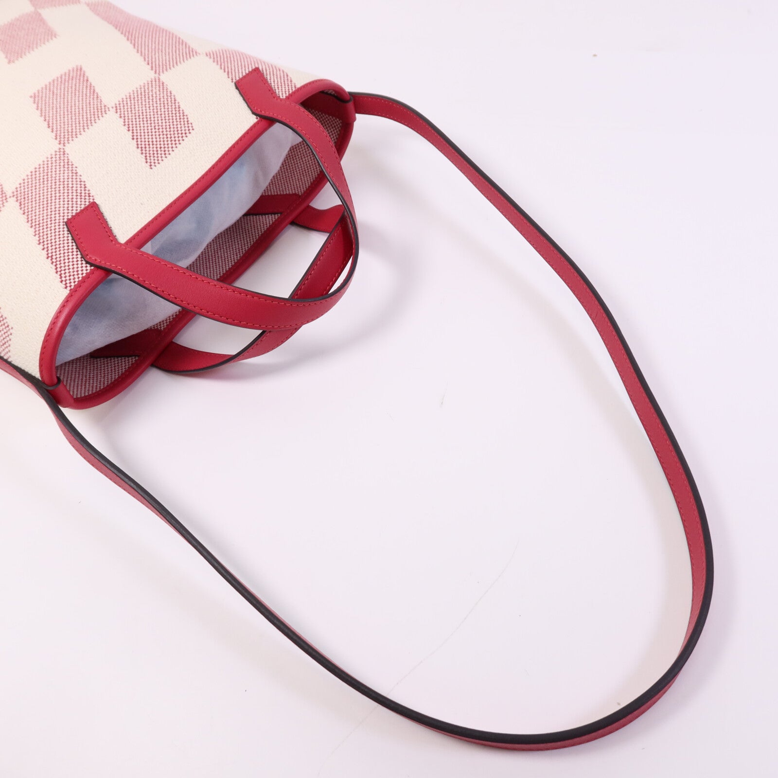 HERMES Toile H帆布Biais 27手挽肩背兩用袋Framboise