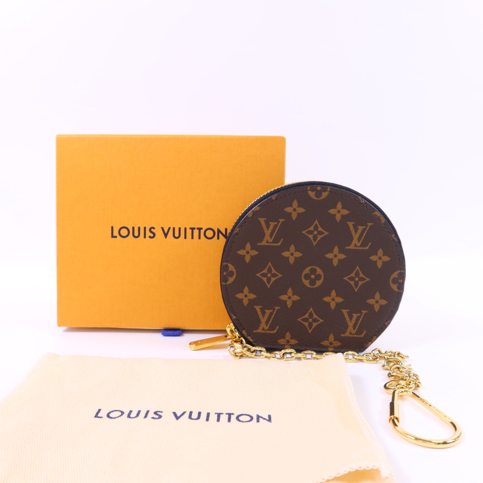 LOUIS VUITTON Monogram Micro Boite Chapeau Coin Purse Charm金扣零錢包