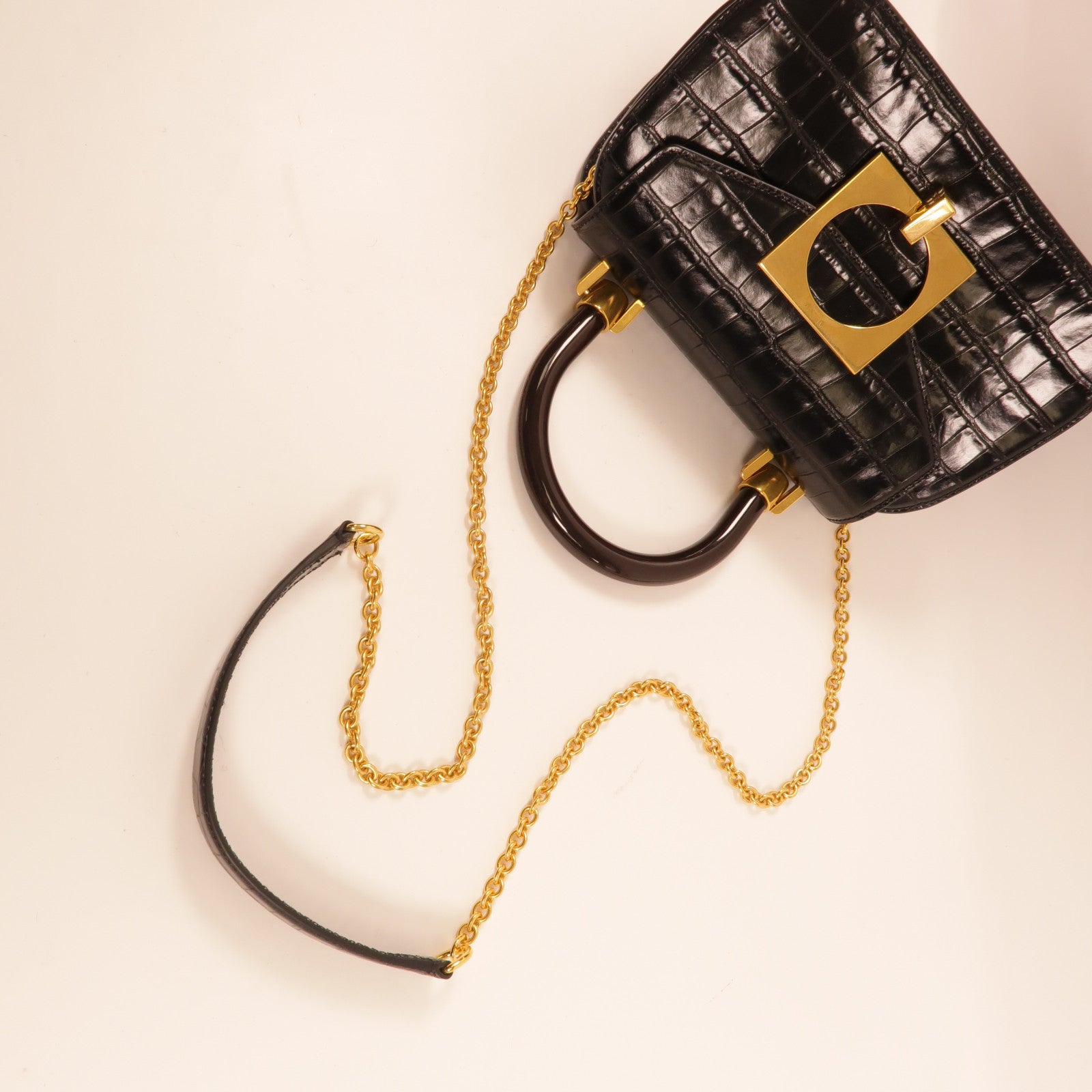 MULBERRY 皮革2Way Shoulder金扣手挽肩背兩用袋