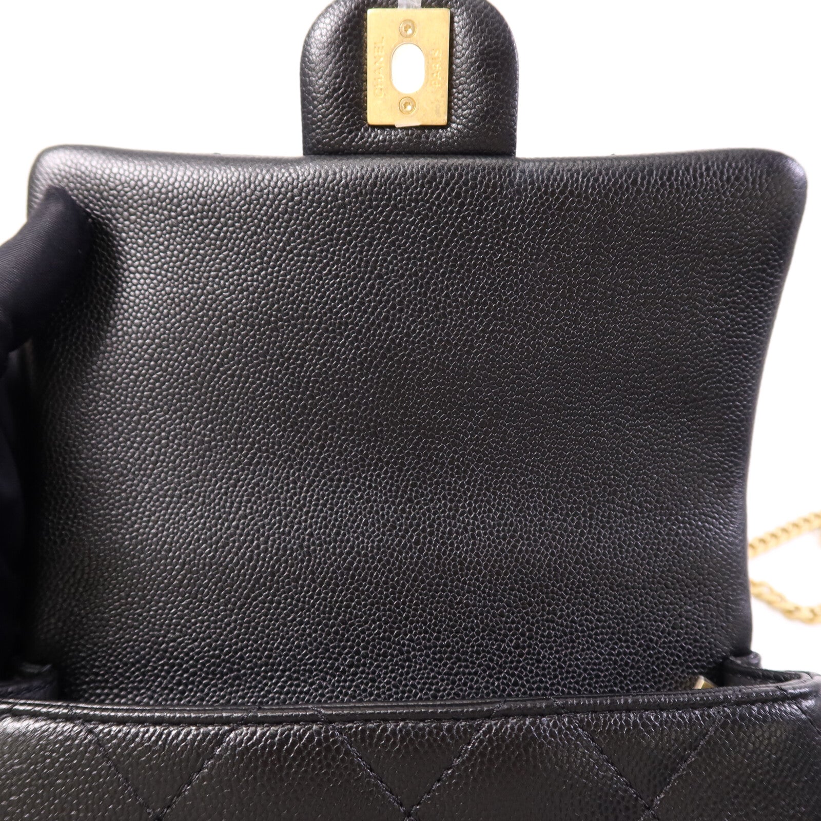 CHANEL 牛皮皮革Mini Flap金扣鏈帶肩背袋
