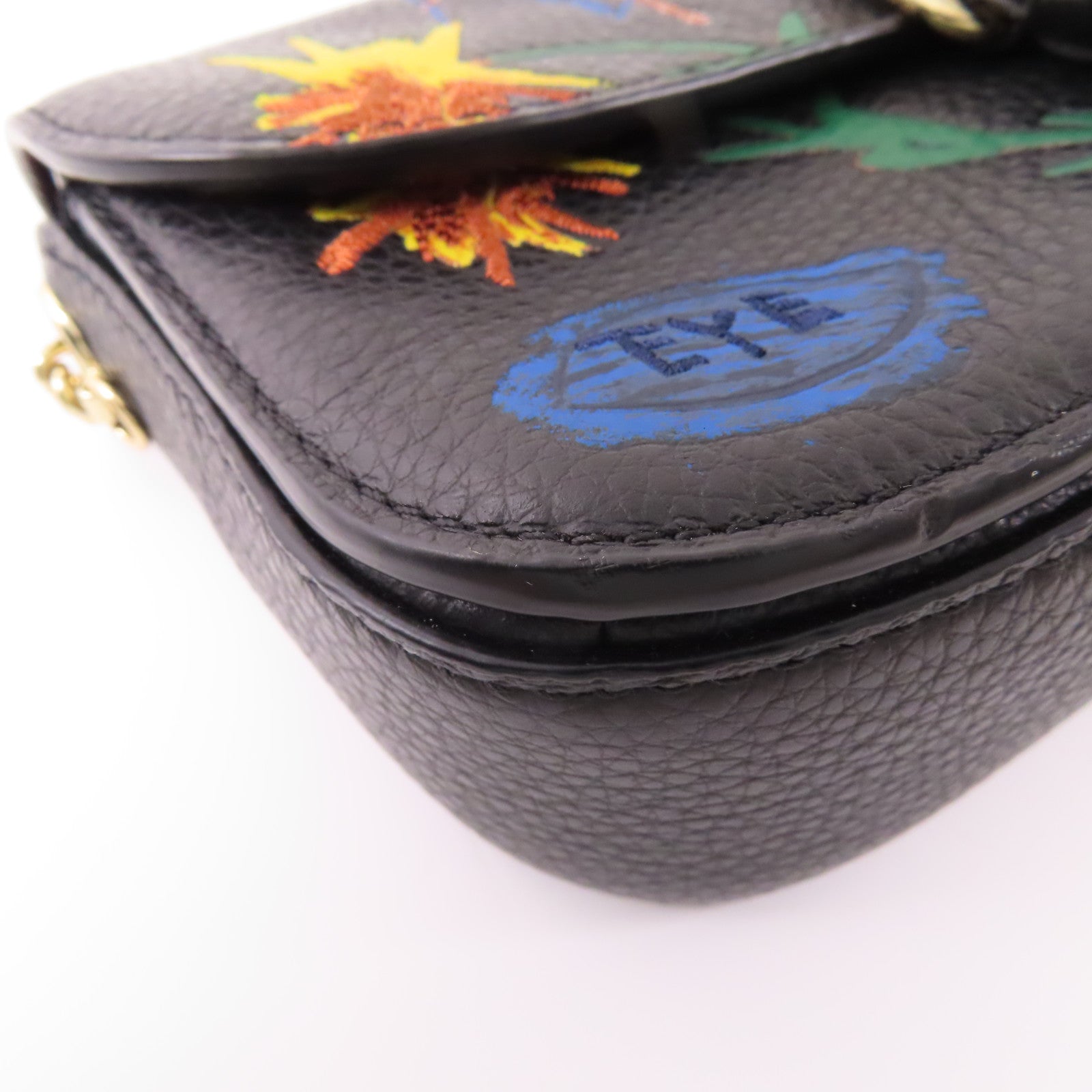 COACH 牛皮皮革Shoulder Bag金扣鏈帶肩背袋