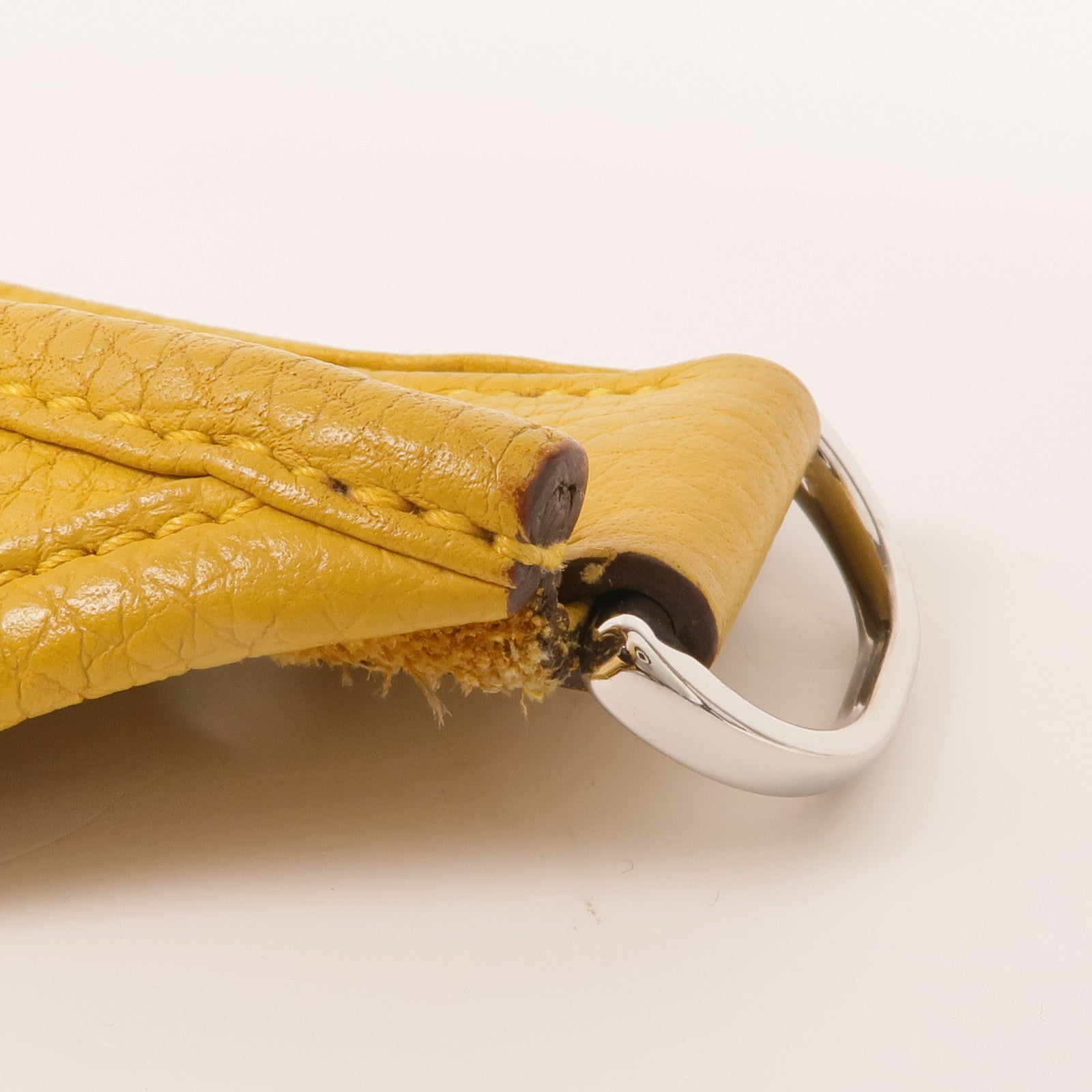 HERMES Clemence皮革Evelyne PM銀扣肩背袋Jaune Ambre