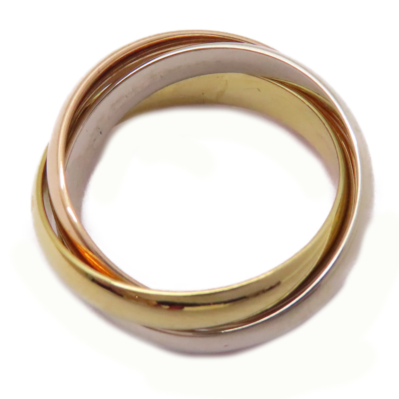 CARTIER 【激減優惠】18K黃金/白金/玫瑰金Trinity Ring戒指US#5.25/Cartier#50