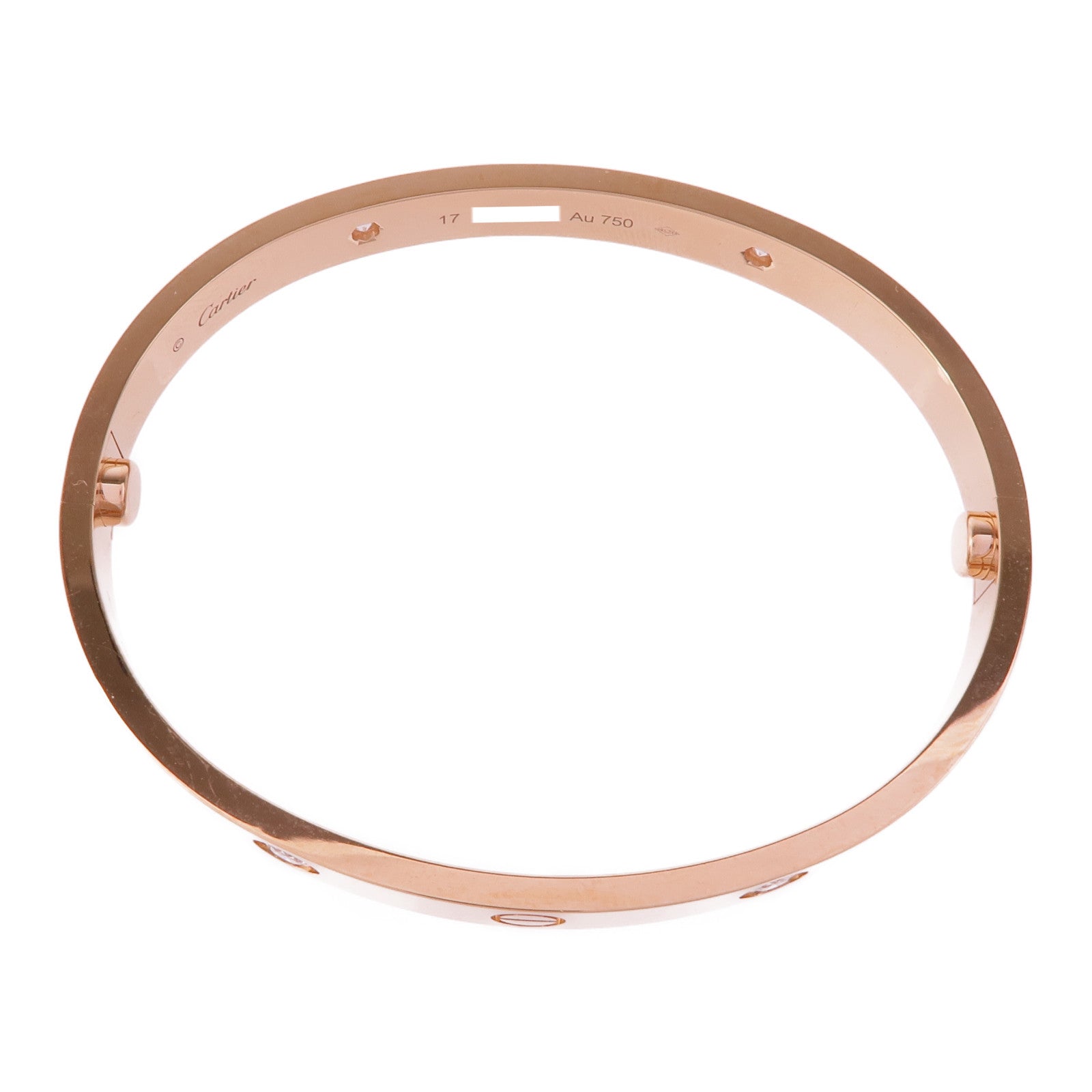 CARTIER 18K玫瑰金Love Bracelet 4P Diamond鑽石手鐲Cartier#17