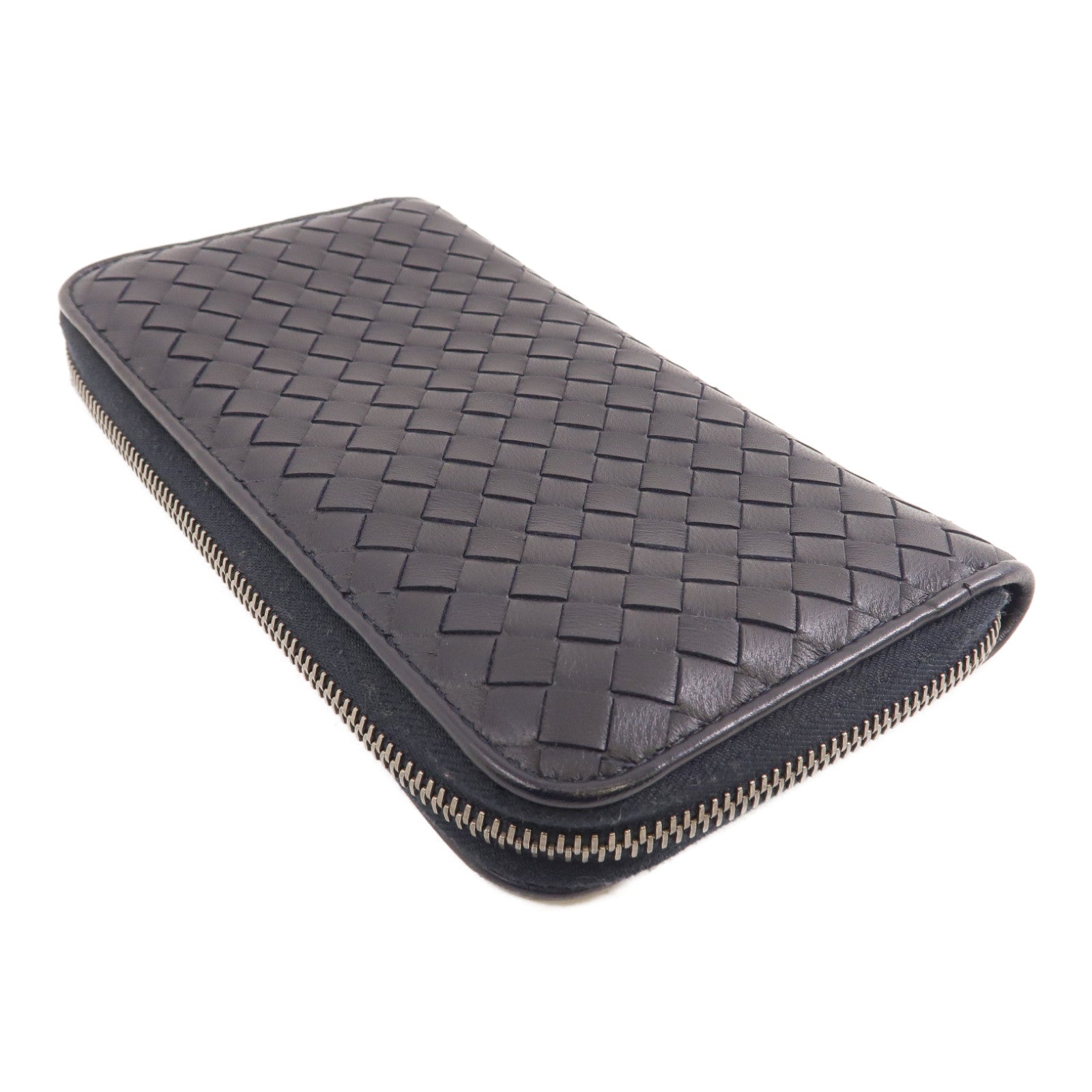 BOTTEGA VENETA 織紋皮革Zipped Long Wallet長錢包黑色