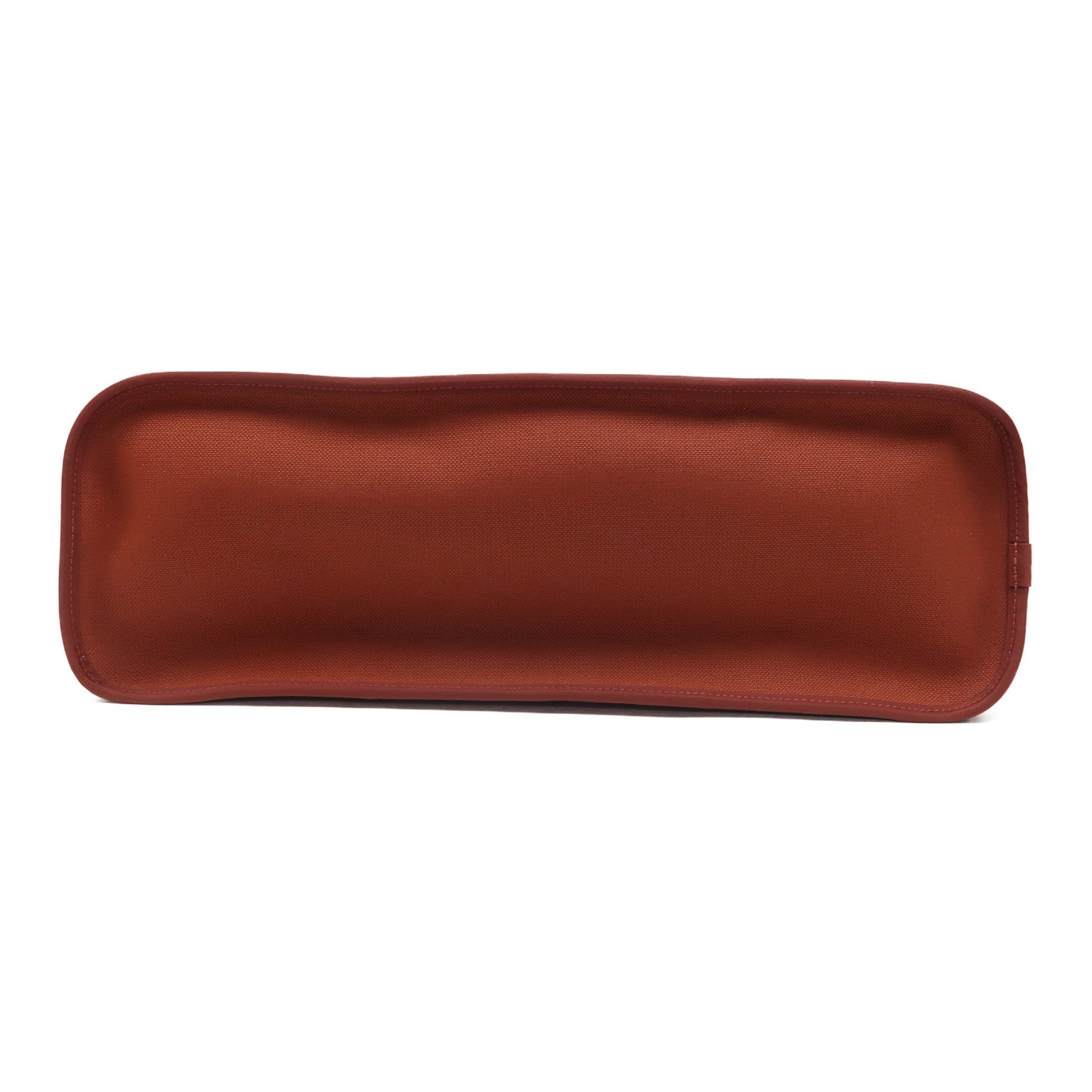 HERMES 帆布Cabag MM銀扣手挽肩背兩用袋Rouge H/磚紅色