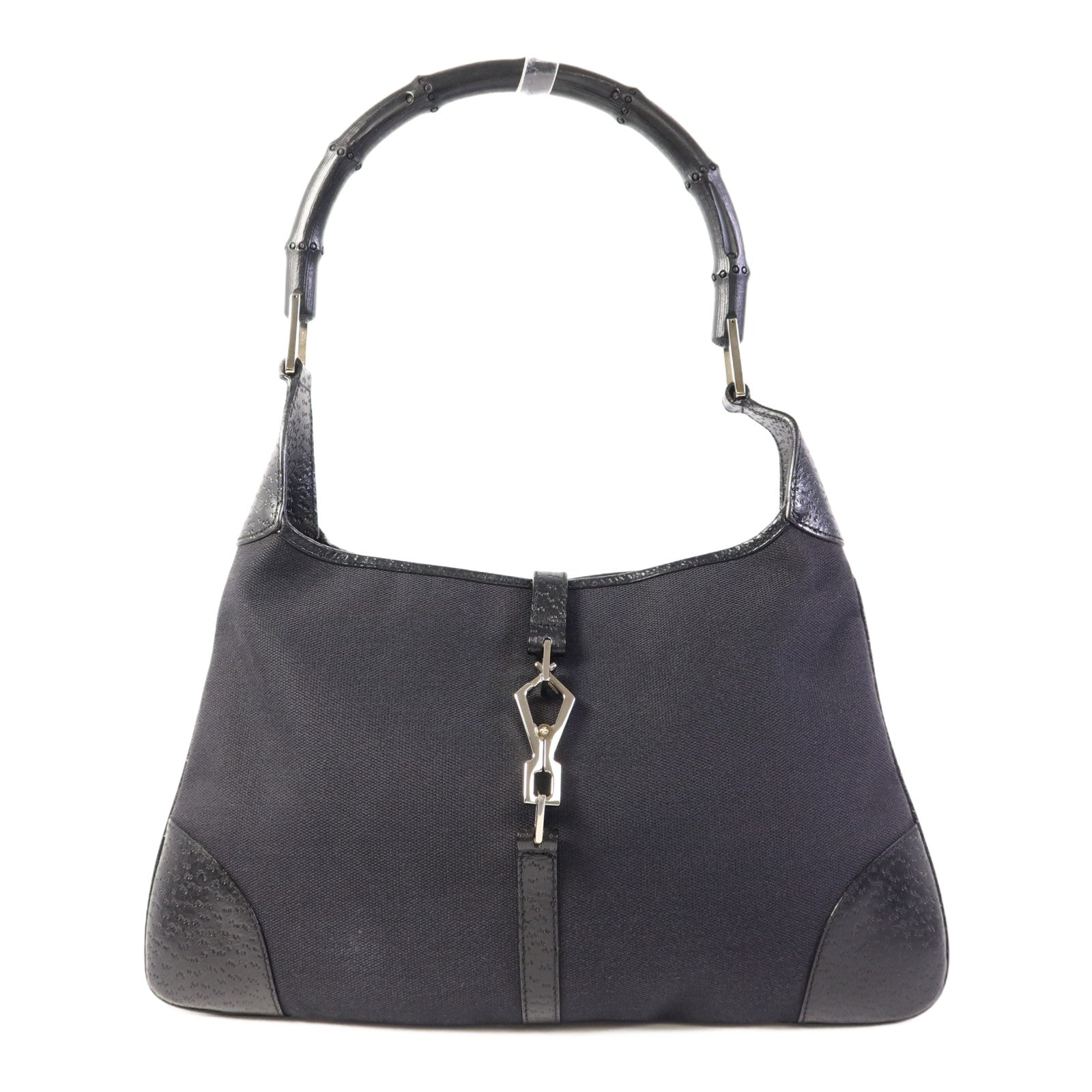 GUCCI 帆布Jackie 1961銀扣肩背袋