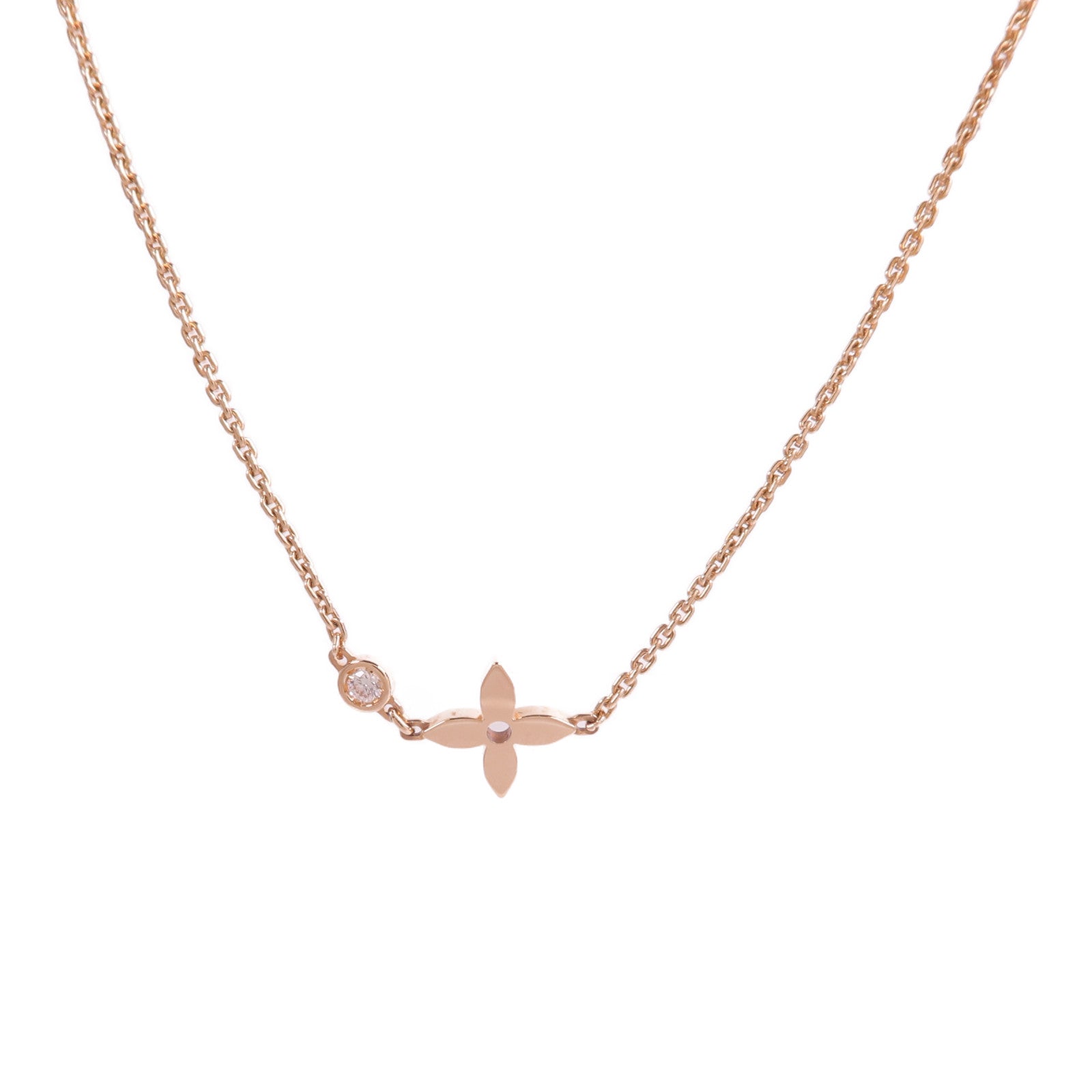 LOUIS VUITTON 18K玫瑰金Idylle Blossom Pendant鑽石項鍊