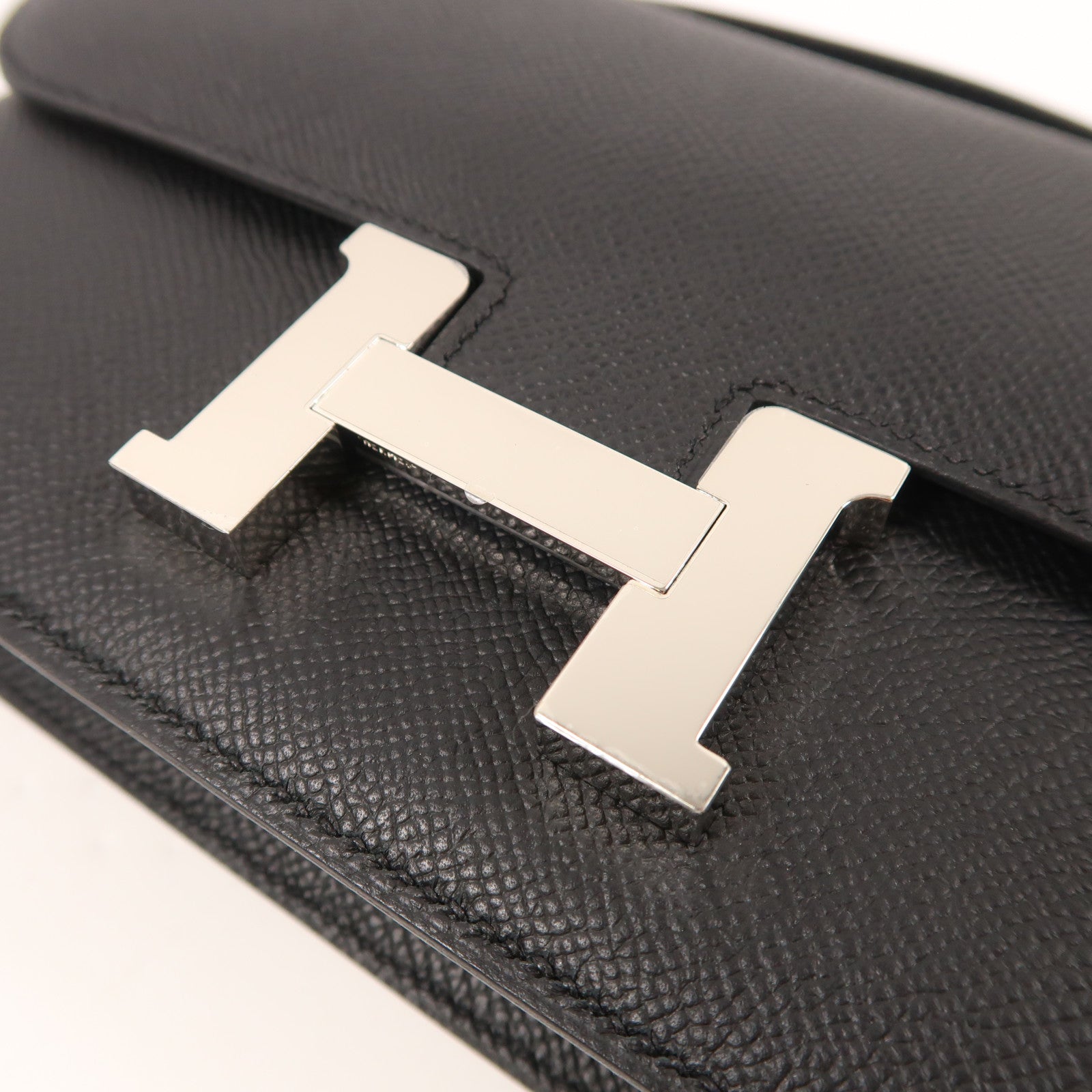 HERMES Epsom皮革Constance Elan銀扣肩背袋