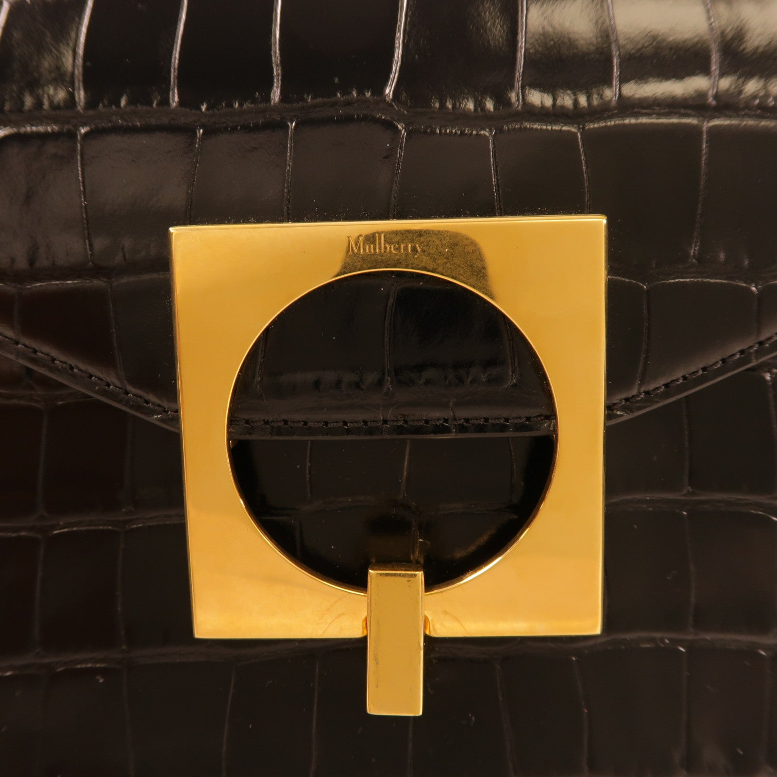 MULBERRY 皮革2Way Shoulder金扣手挽肩背兩用袋