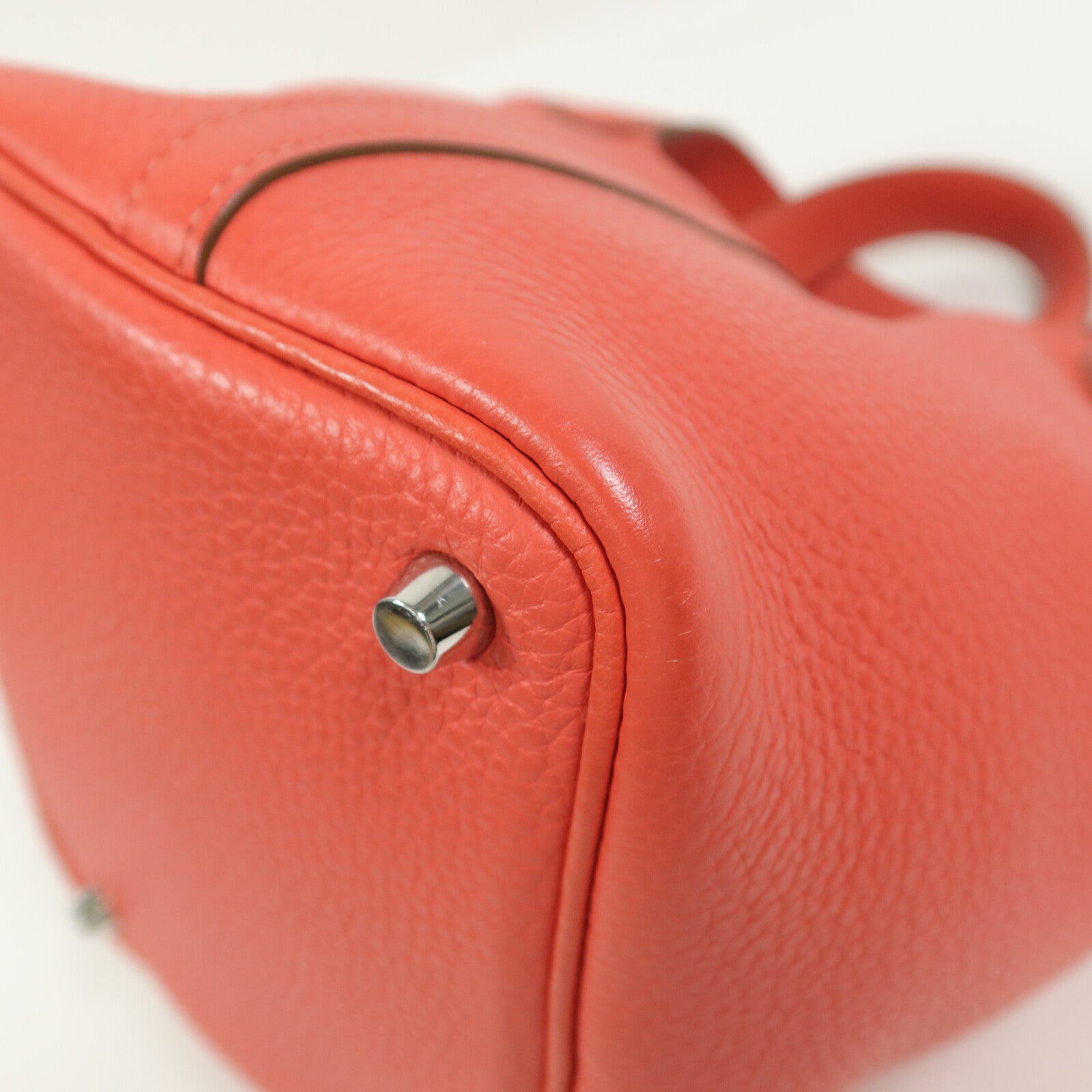 HERMES Taurillion Clemence皮革Picotin PM手挽袋Rose Texas